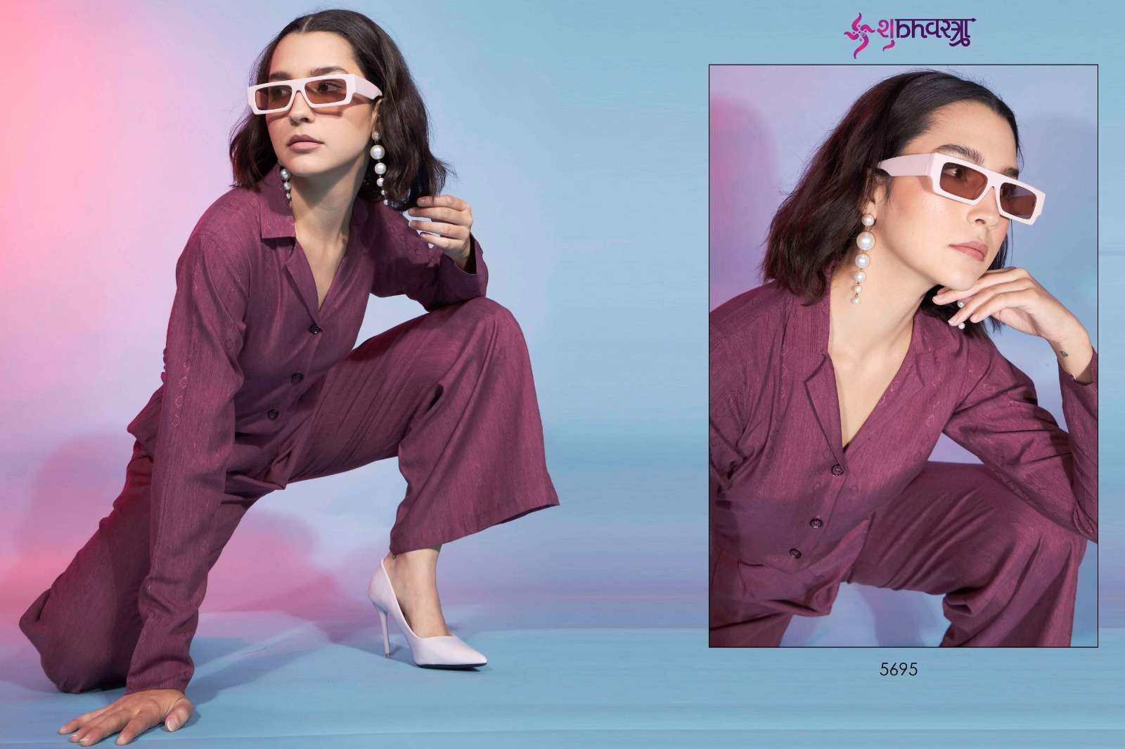 shubh vastra femella vol 9 fancy cord set amaizng shrug style tunic with pant catalog