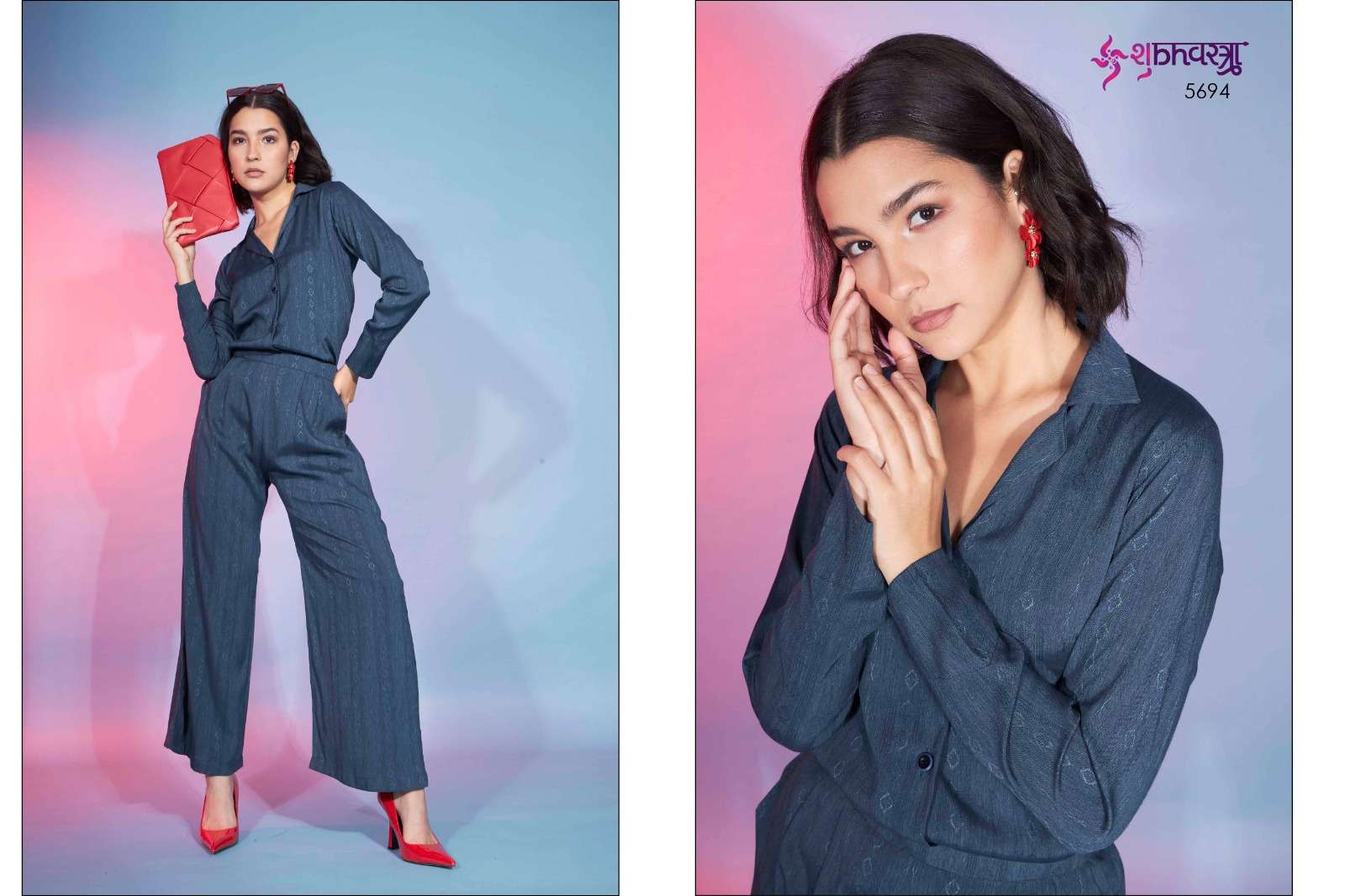 shubh vastra femella vol 9 fancy cord set amaizng shrug style tunic with pant catalog