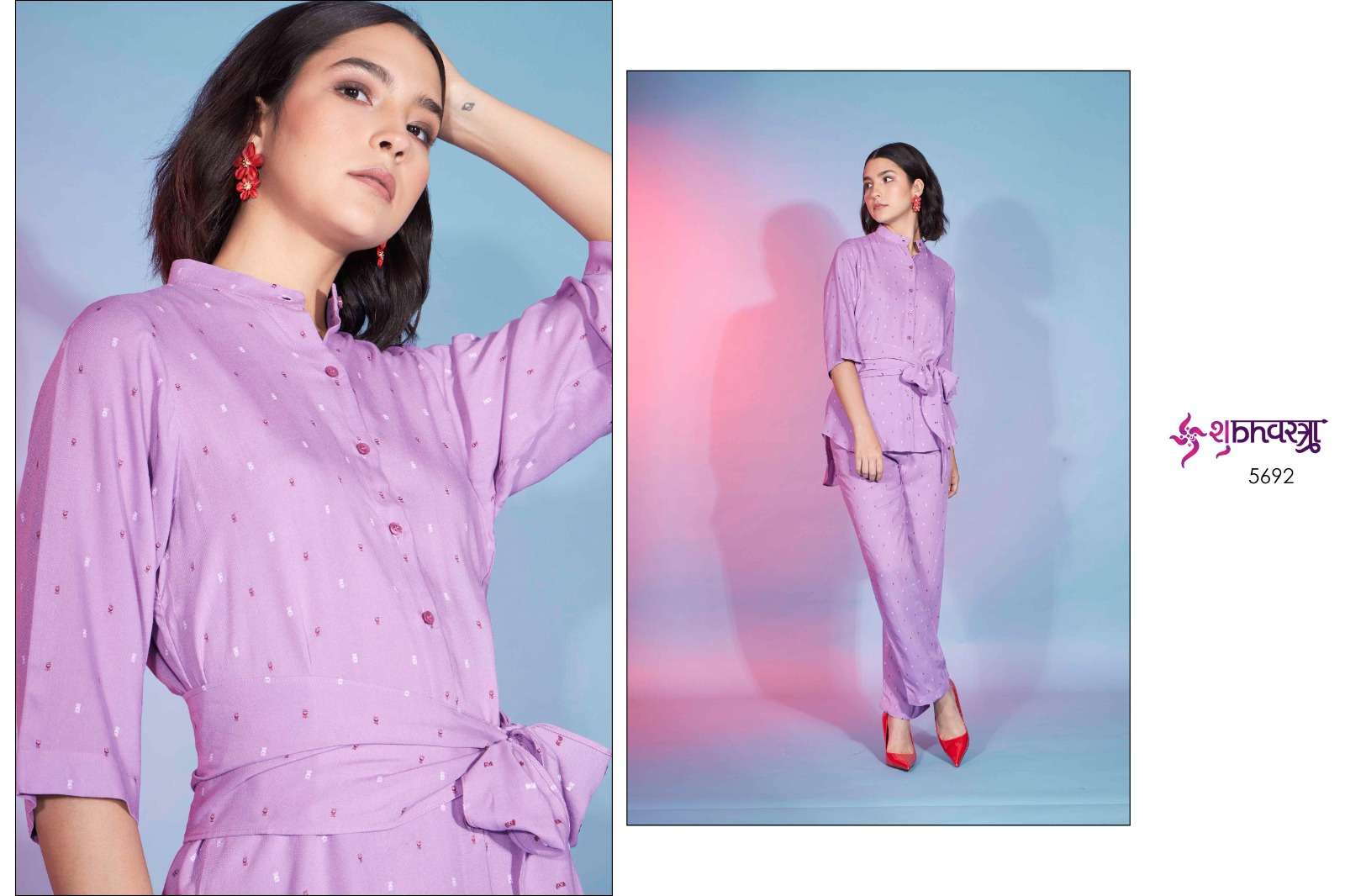 shubh vastra femella vol 9 fancy cord set amaizng shrug style tunic with pant catalog