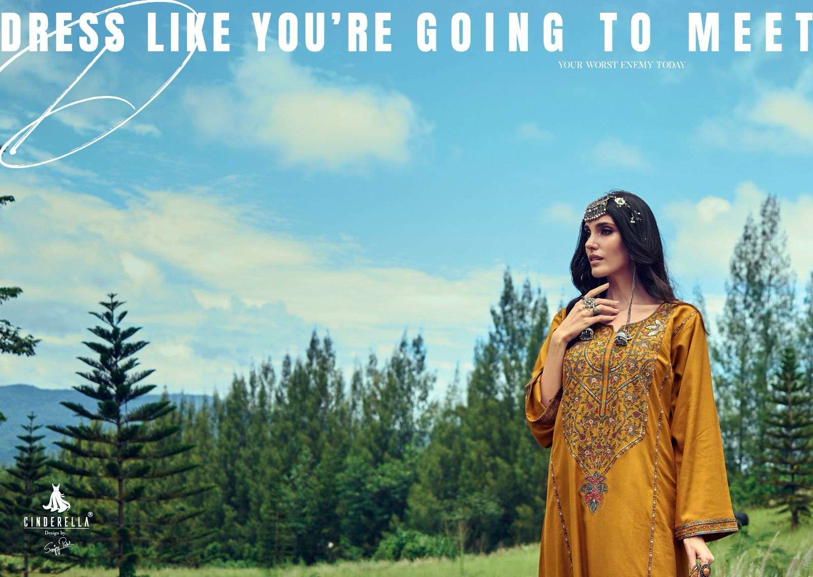 cinderella present the festive edit winter wear pashmina embroidery work suit material catalog