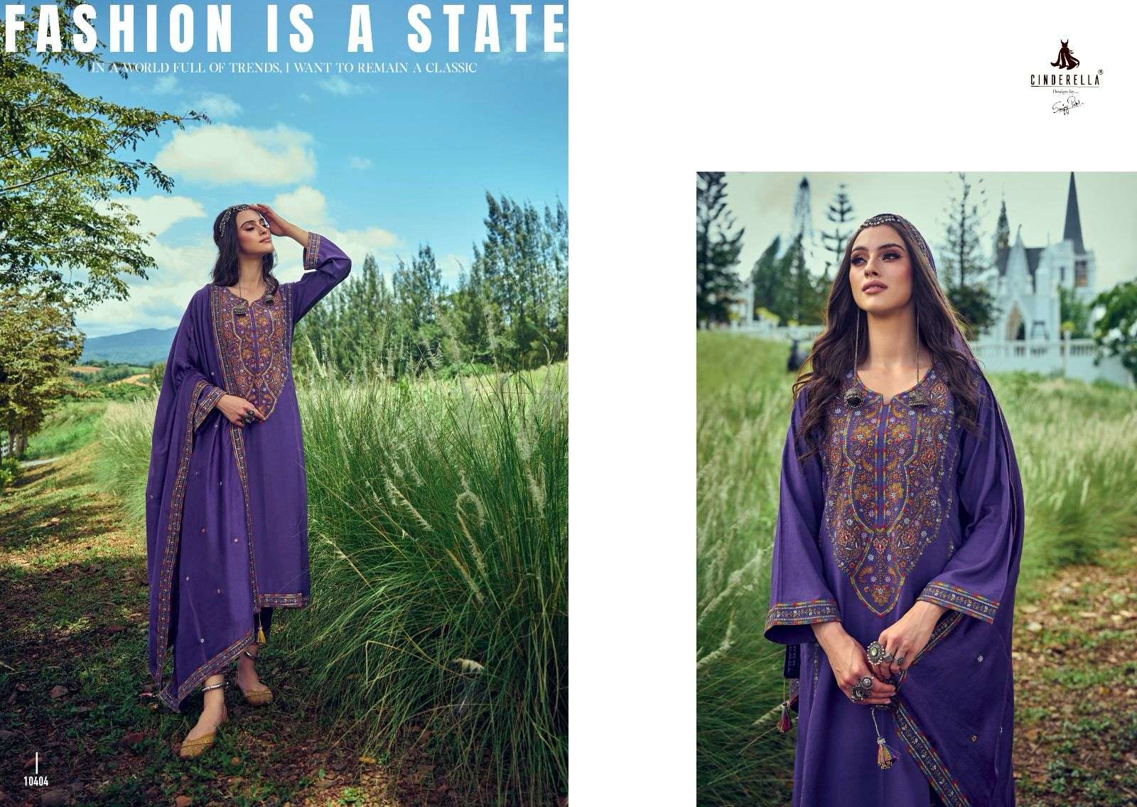 cinderella present the festive edit winter wear pashmina embroidery work suit material catalog