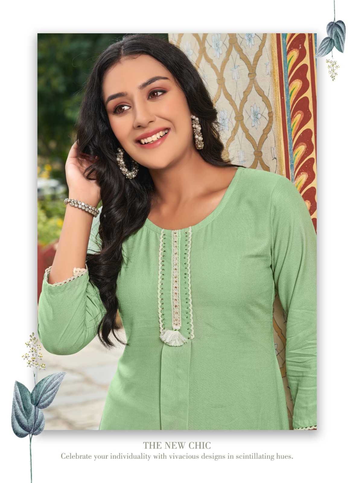 heritage creation cherry designer fullstitch short kurti with elegant handwork 