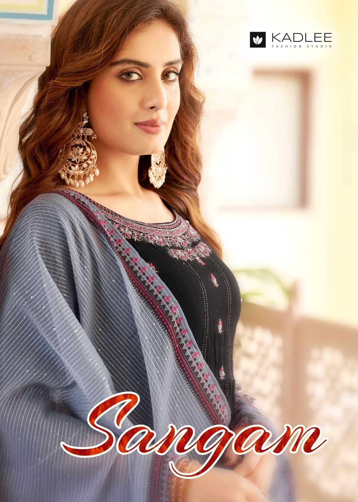 kadlee present sangam fancy amazing work kurti with pant and digital dupatta catalog