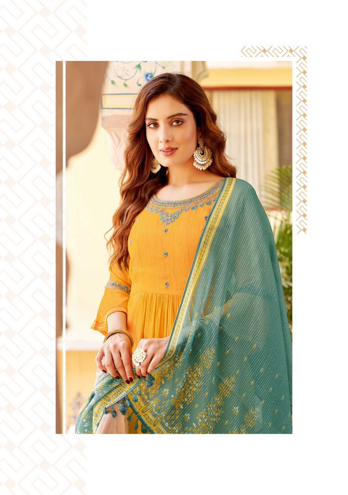 kadlee present sangam fancy amazing work kurti with pant and digital dupatta catalog