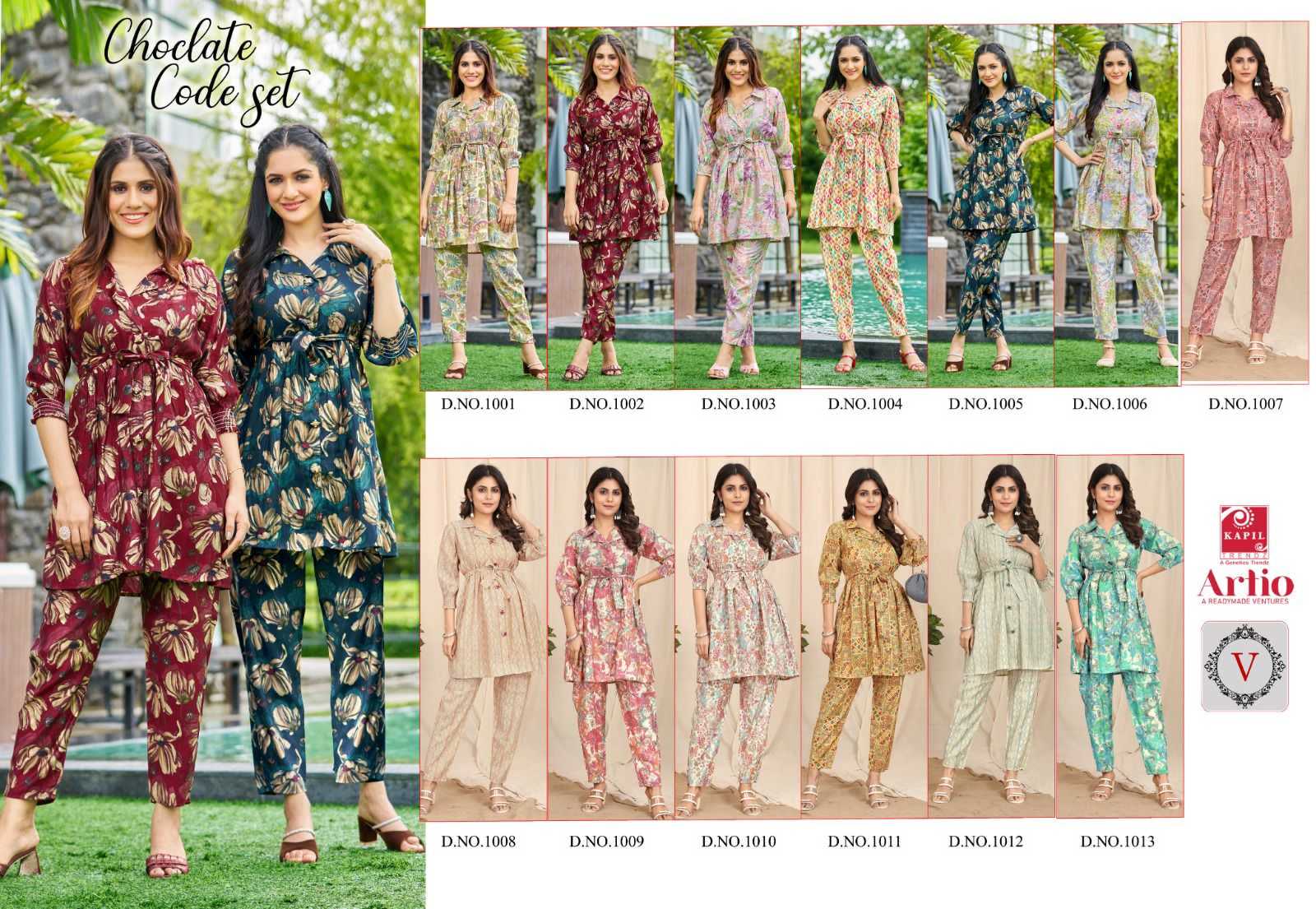 kapil trendz artio choclate code set western wear readymade cord set combo pack