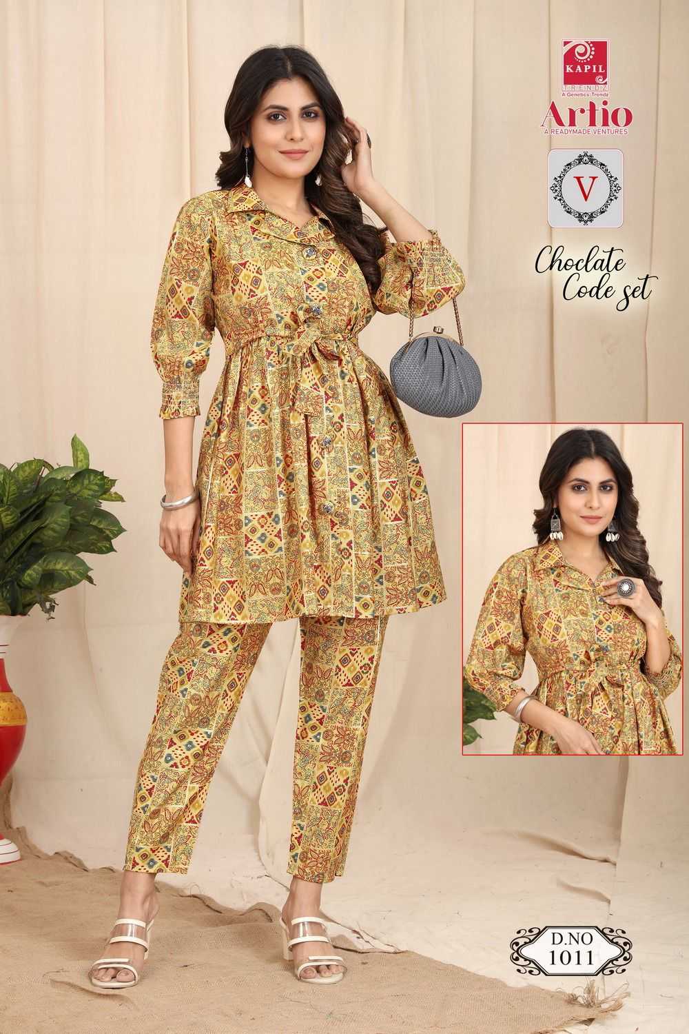 kapil trendz artio choclate code set western wear readymade cord set combo pack