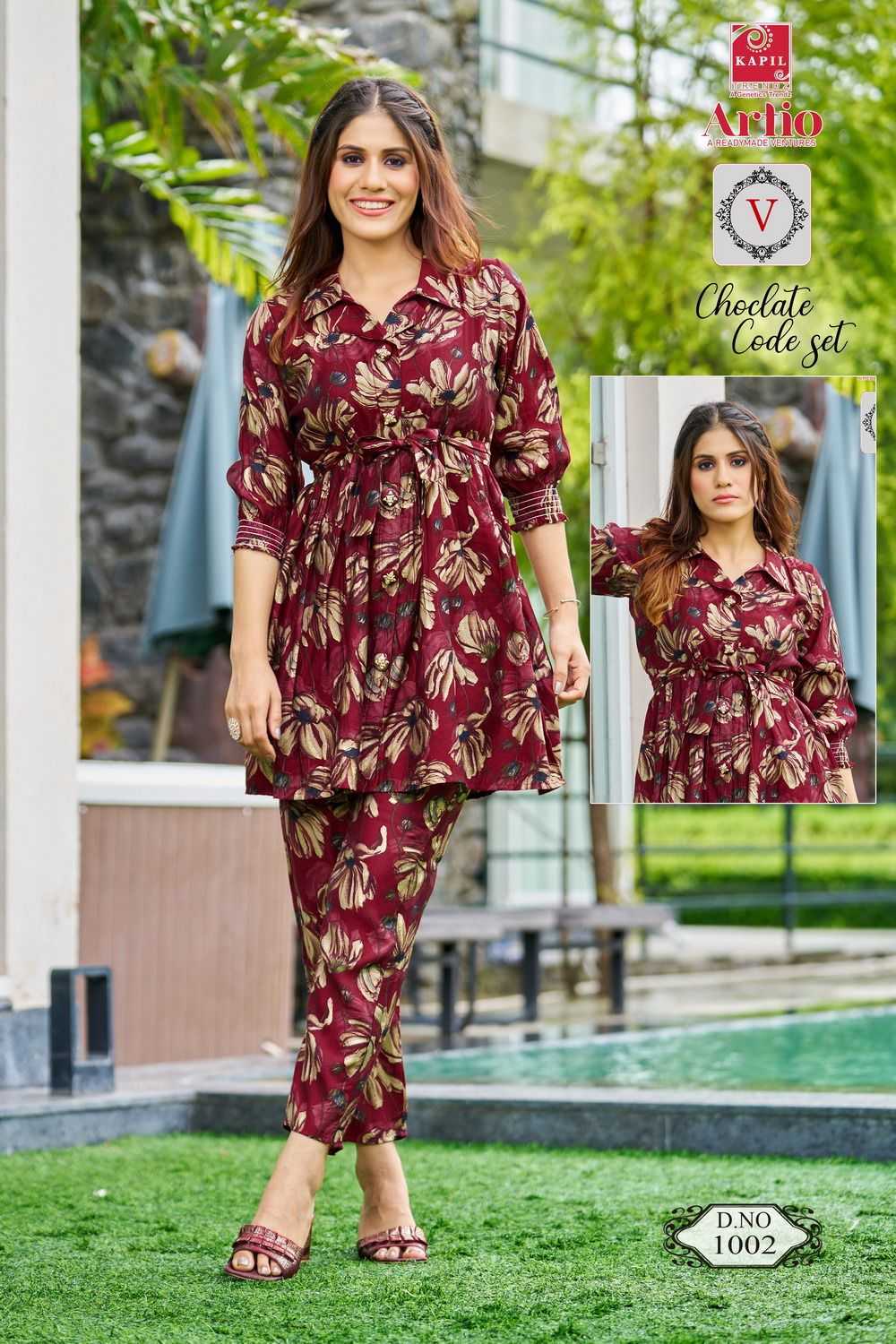 kapil trendz artio choclate code set western wear readymade cord set combo pack