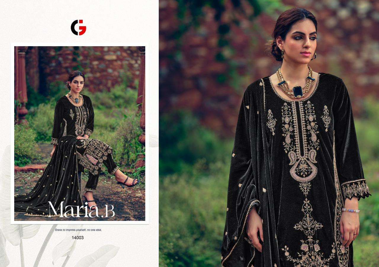 maria b by gull jee pakistani winter wear suit material with embroidery work catalog