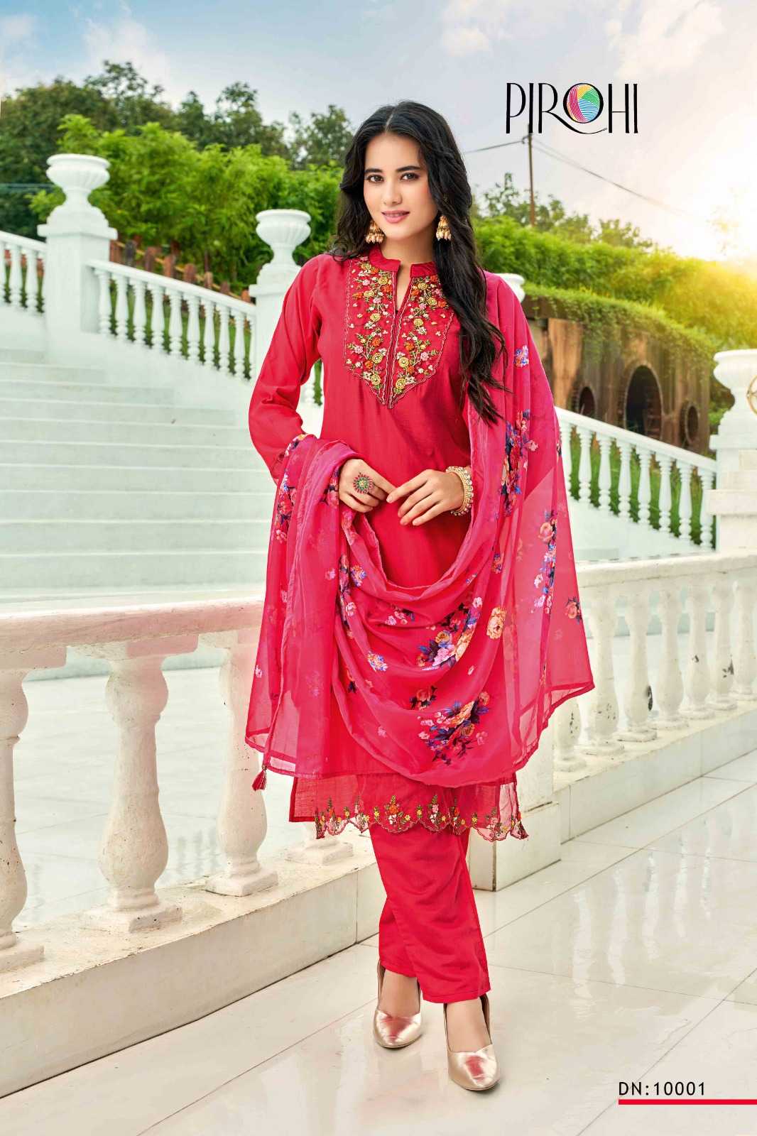 pirohi present mastani festive wear fancy work kurti with pant and digital dupatta catalog