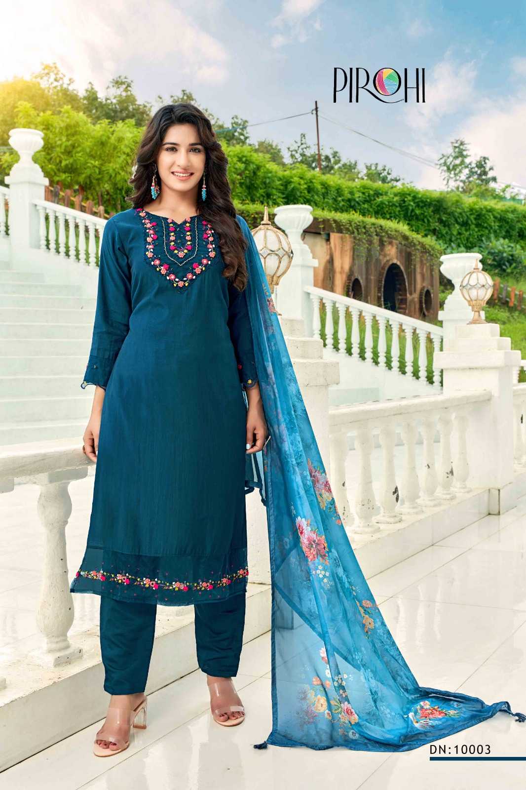 pirohi present mastani festive wear fancy work kurti with pant and digital dupatta catalog