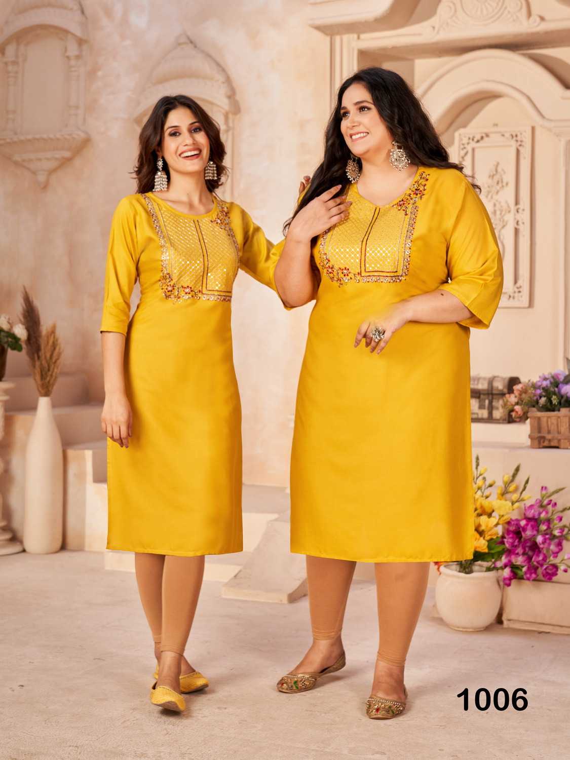 pr big bull rayon kurti sequence work in plus sizes