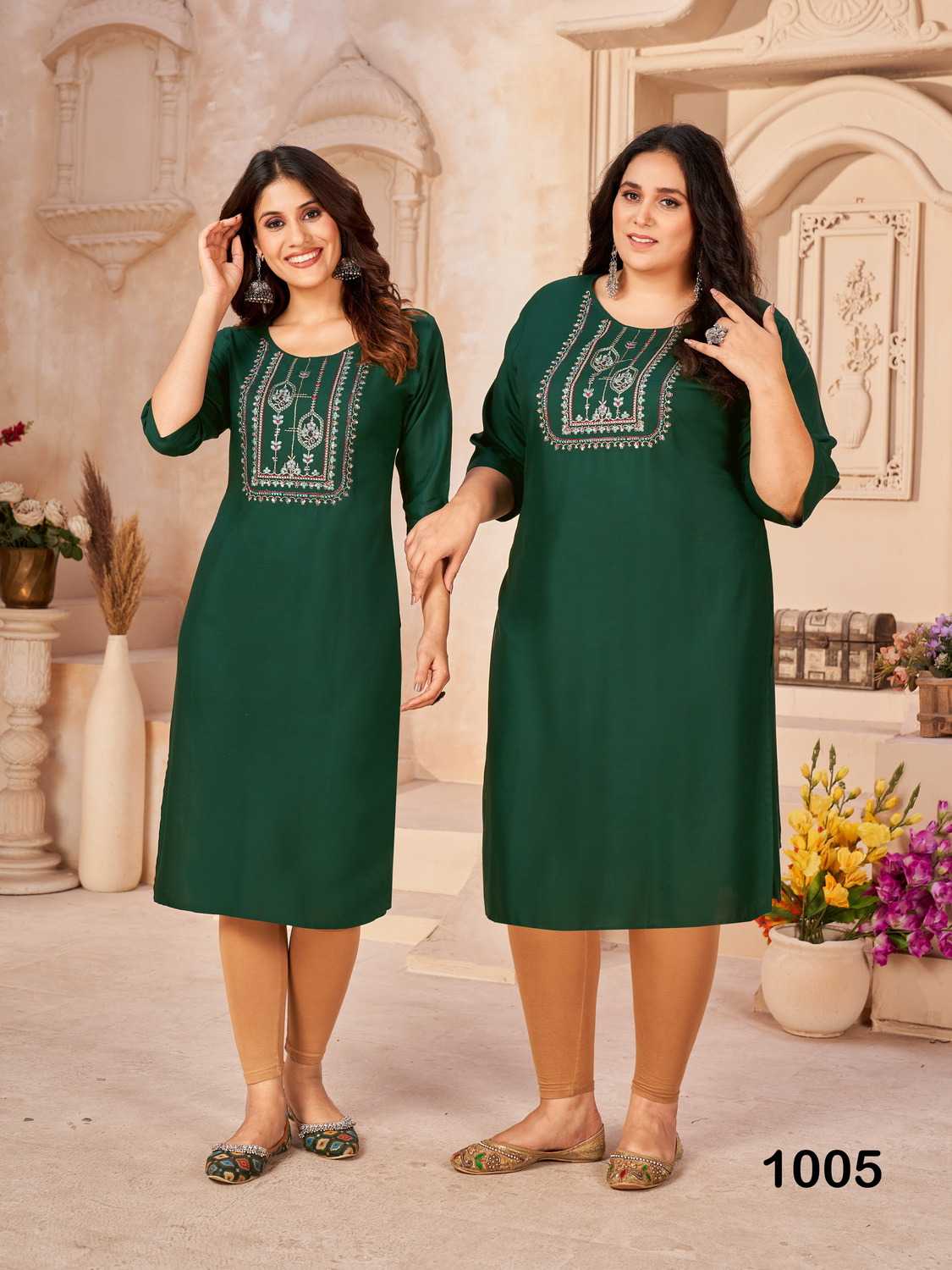 pr big bull rayon kurti sequence work in plus sizes