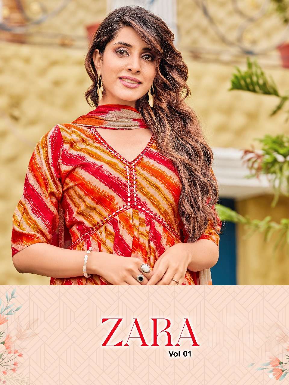 pr zara vol 1 readymade fancy aalia cut with hand mirror work kurti pant and dupatta catalog