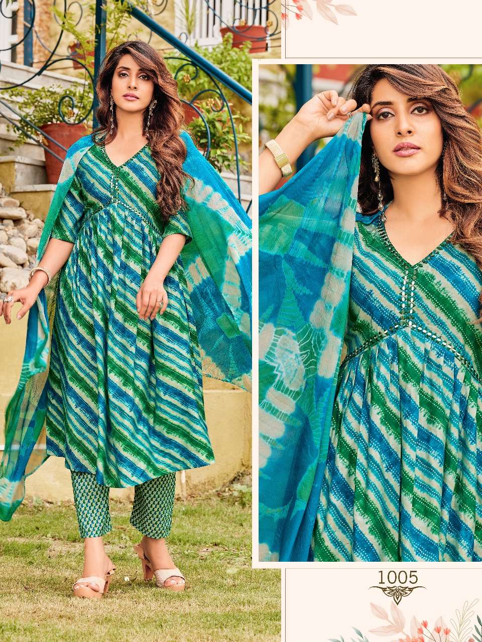 pr zara vol 1 readymade fancy aalia cut with hand mirror work kurti pant and dupatta catalog