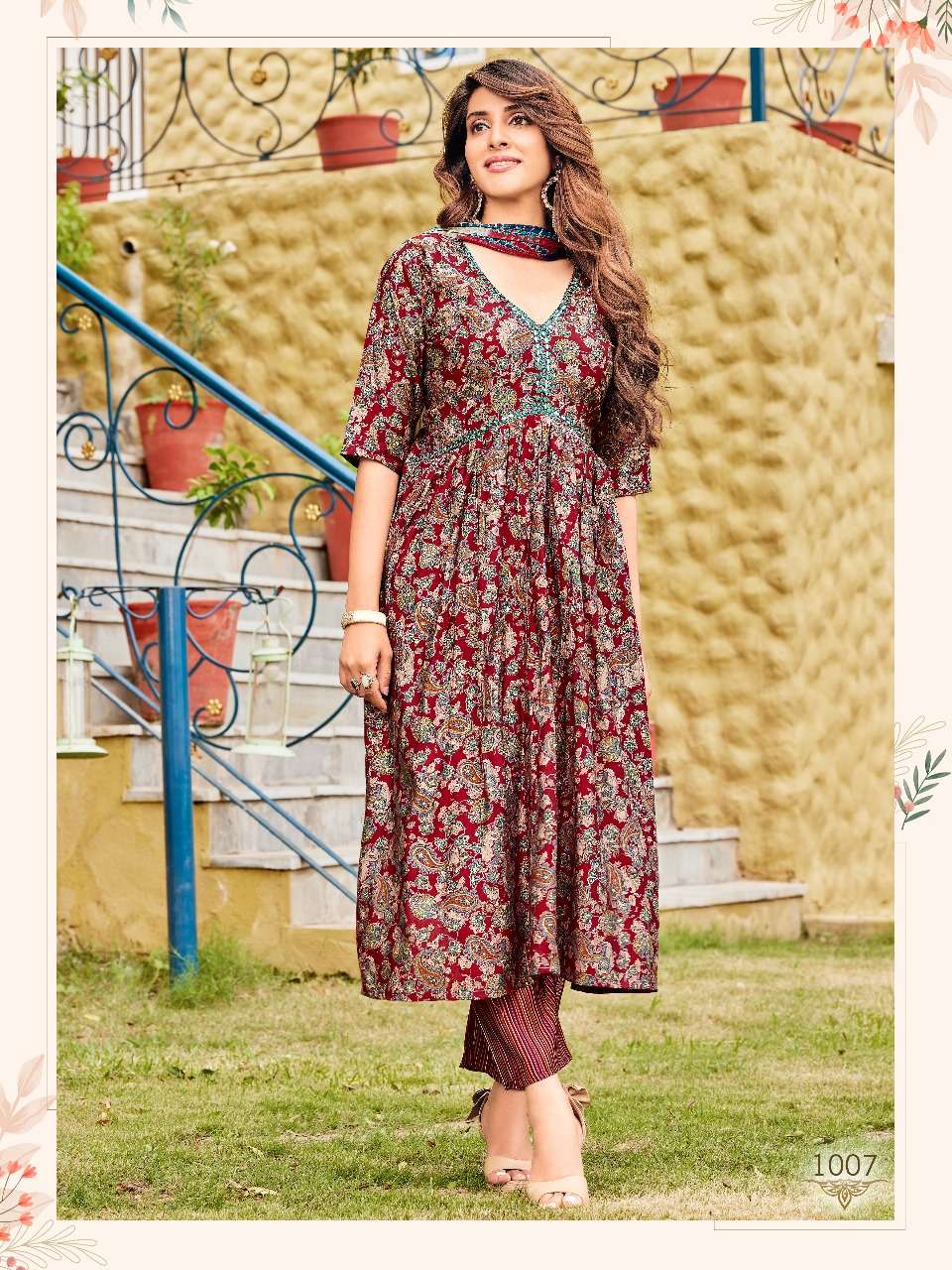 pr zara vol 1 readymade fancy aalia cut with hand mirror work kurti pant and dupatta catalog