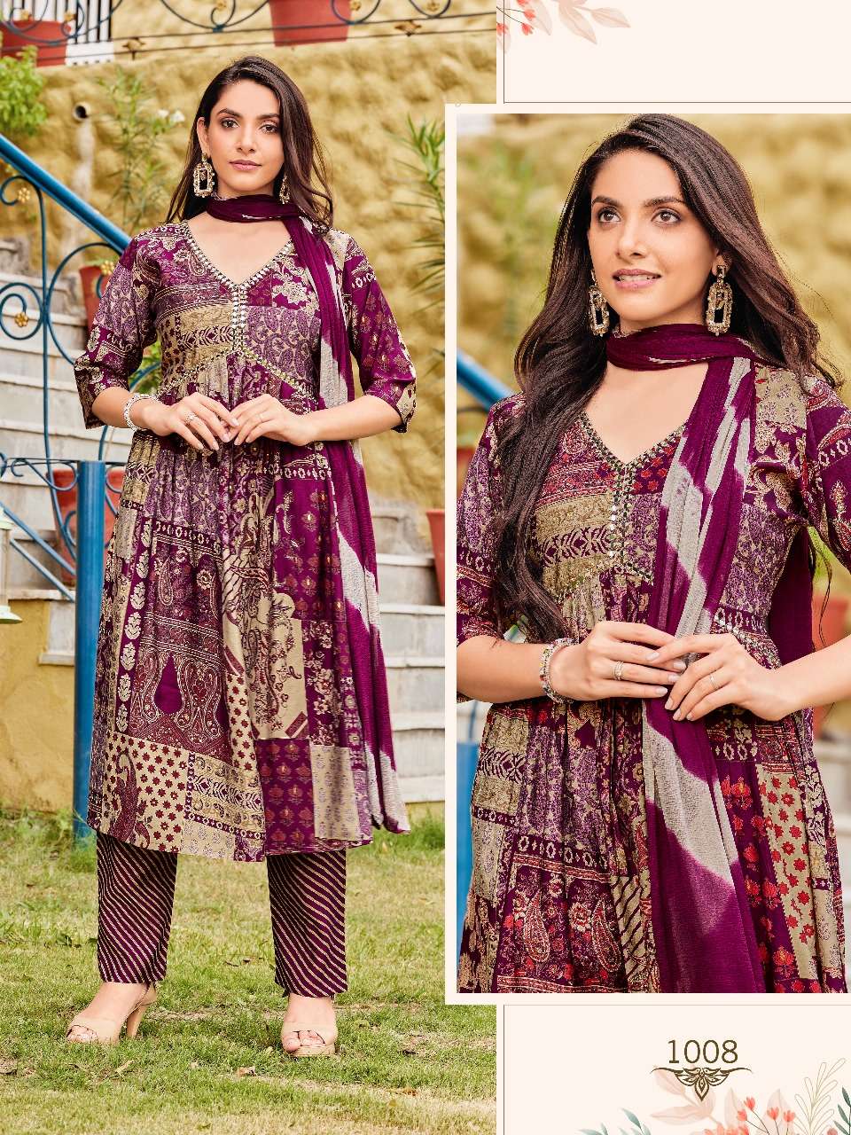 pr zara vol 1 readymade fancy aalia cut with hand mirror work kurti pant and dupatta catalog