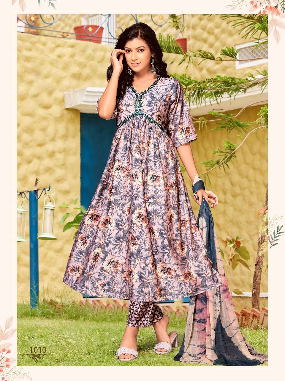 pr zara vol 1 readymade fancy aalia cut with hand mirror work kurti pant and dupatta catalog