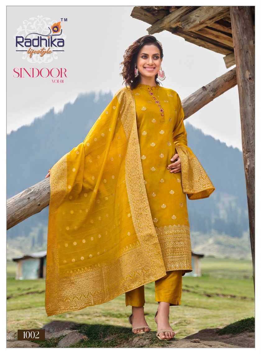 radhika lifestyle present sindoor vol 1 occassion wear readymade salwar kameez catalog