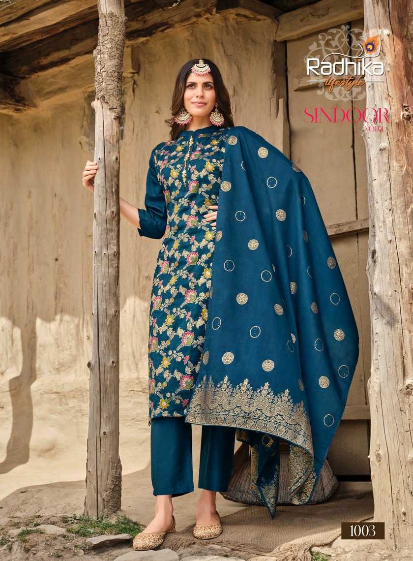 radhika lifestyle present sindoor vol 1 occassion wear readymade salwar kameez catalog