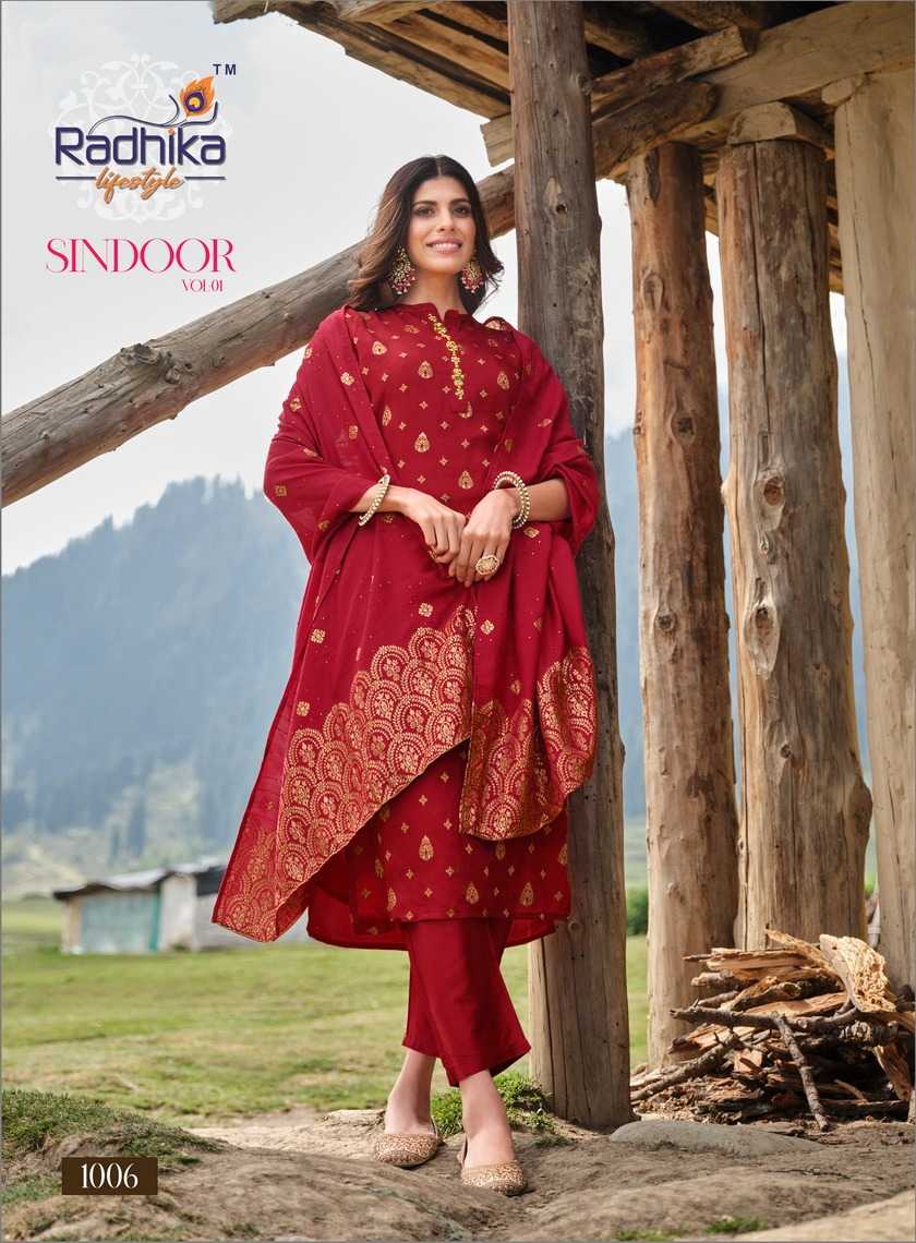 radhika lifestyle present sindoor vol 1 occassion wear readymade salwar kameez catalog