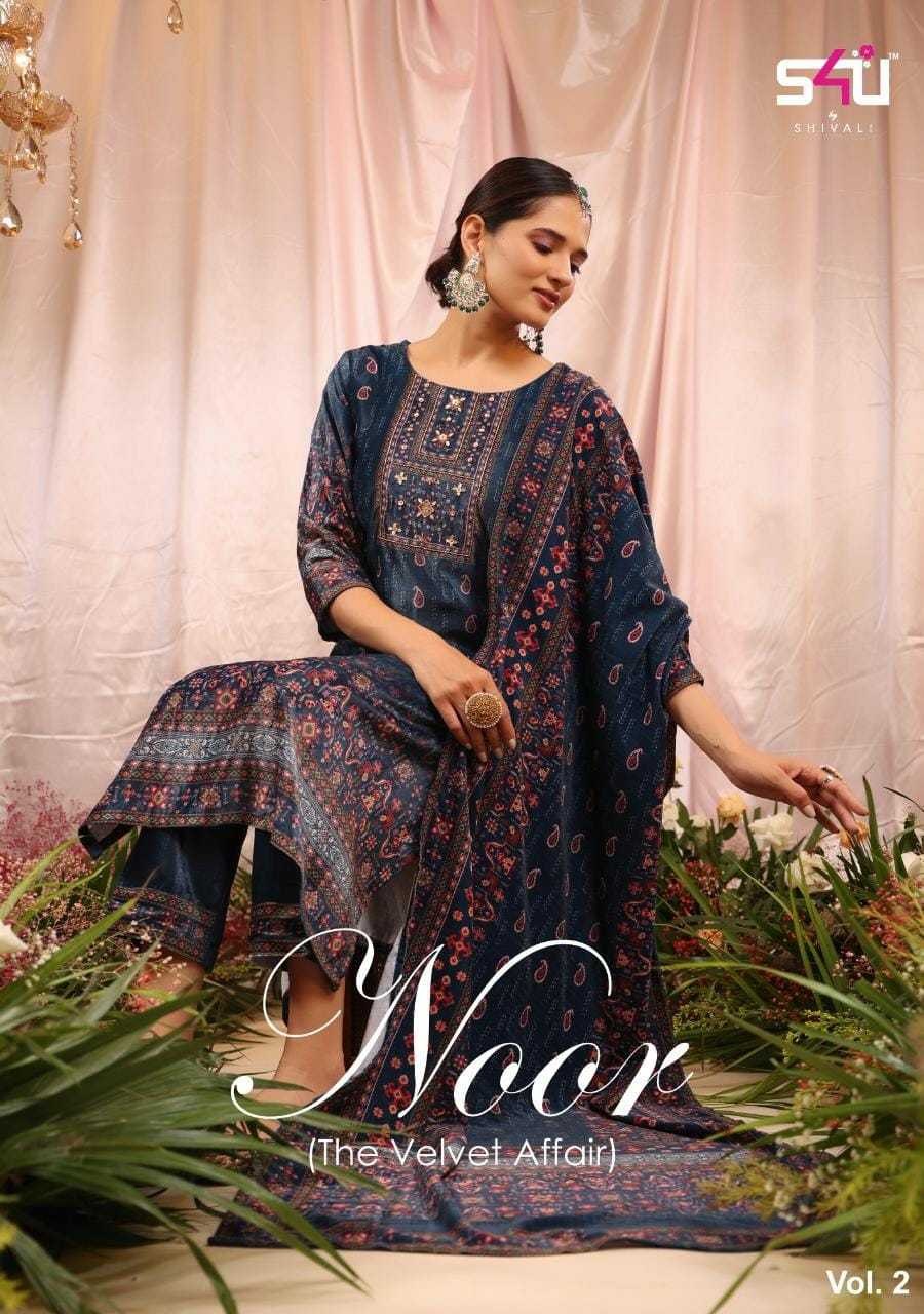 s4u shivali present noor vol 2 winter wear fancy readymade top bottom dupatta catalog