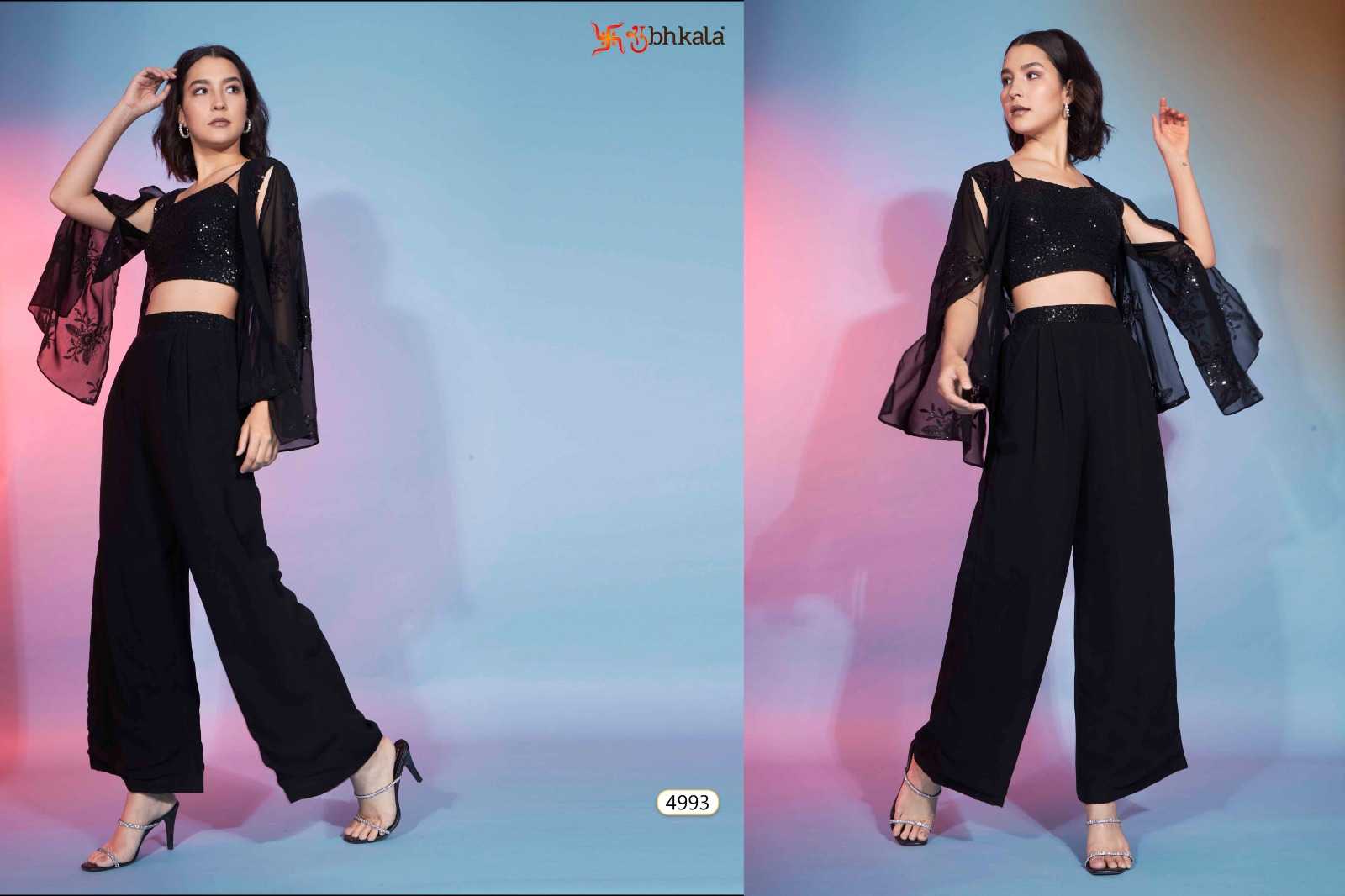 shubhkala flory vol 43 readymade western wear cord set with koti 