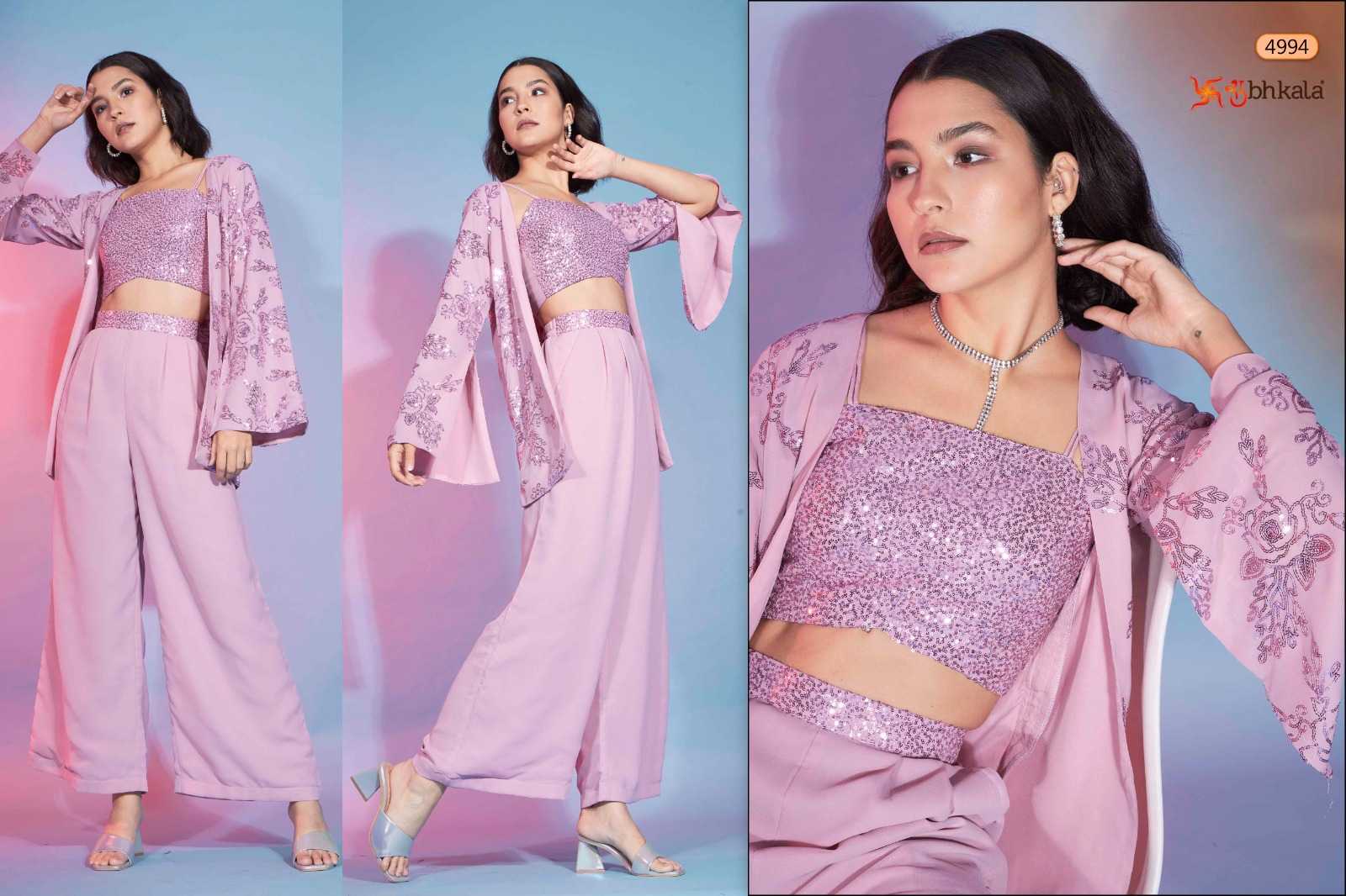 shubhkala flory vol 43 readymade western wear cord set with koti 