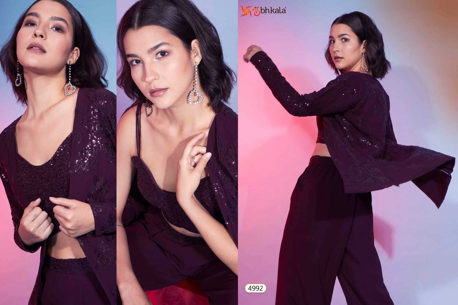 shubhkala flory vol 43 readymade western wear cord set with koti 