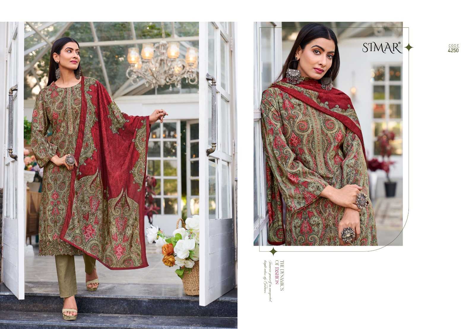 glossy simar ruhaani vol 3 brand new catalog winter velvet dress material