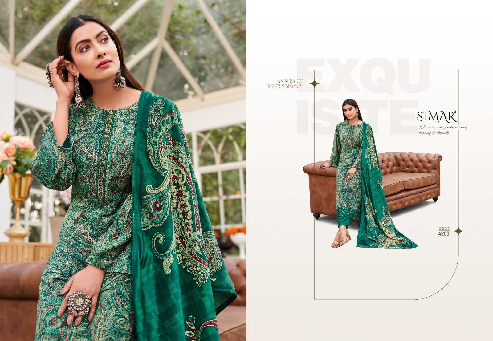 glossy simar ruhaani vol 3 brand new catalog winter velvet dress material