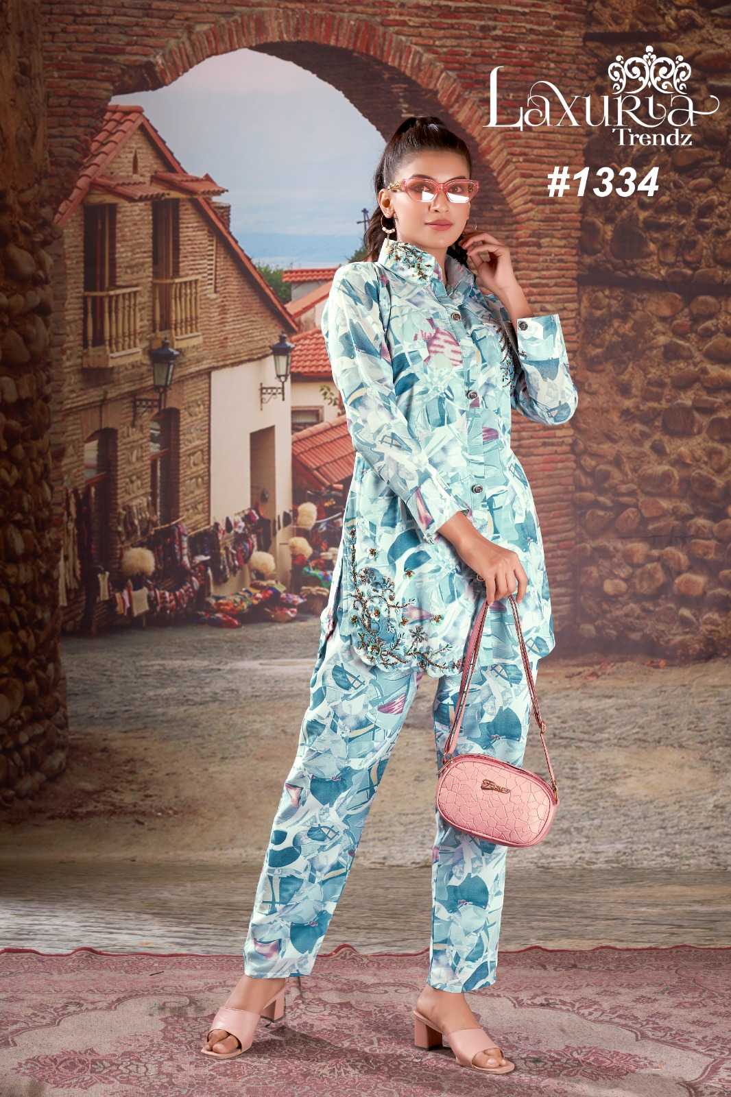 laxuria 1334 pakistani readymade printed stylish cord set 