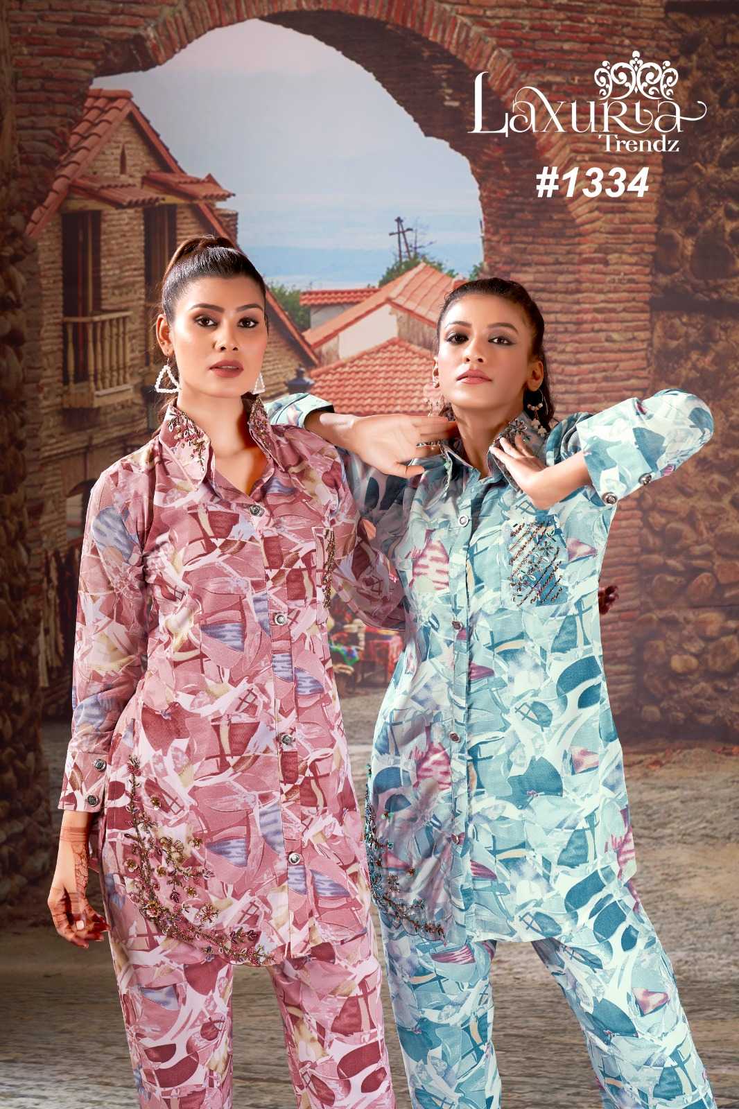 laxuria 1334 pakistani readymade printed stylish cord set 