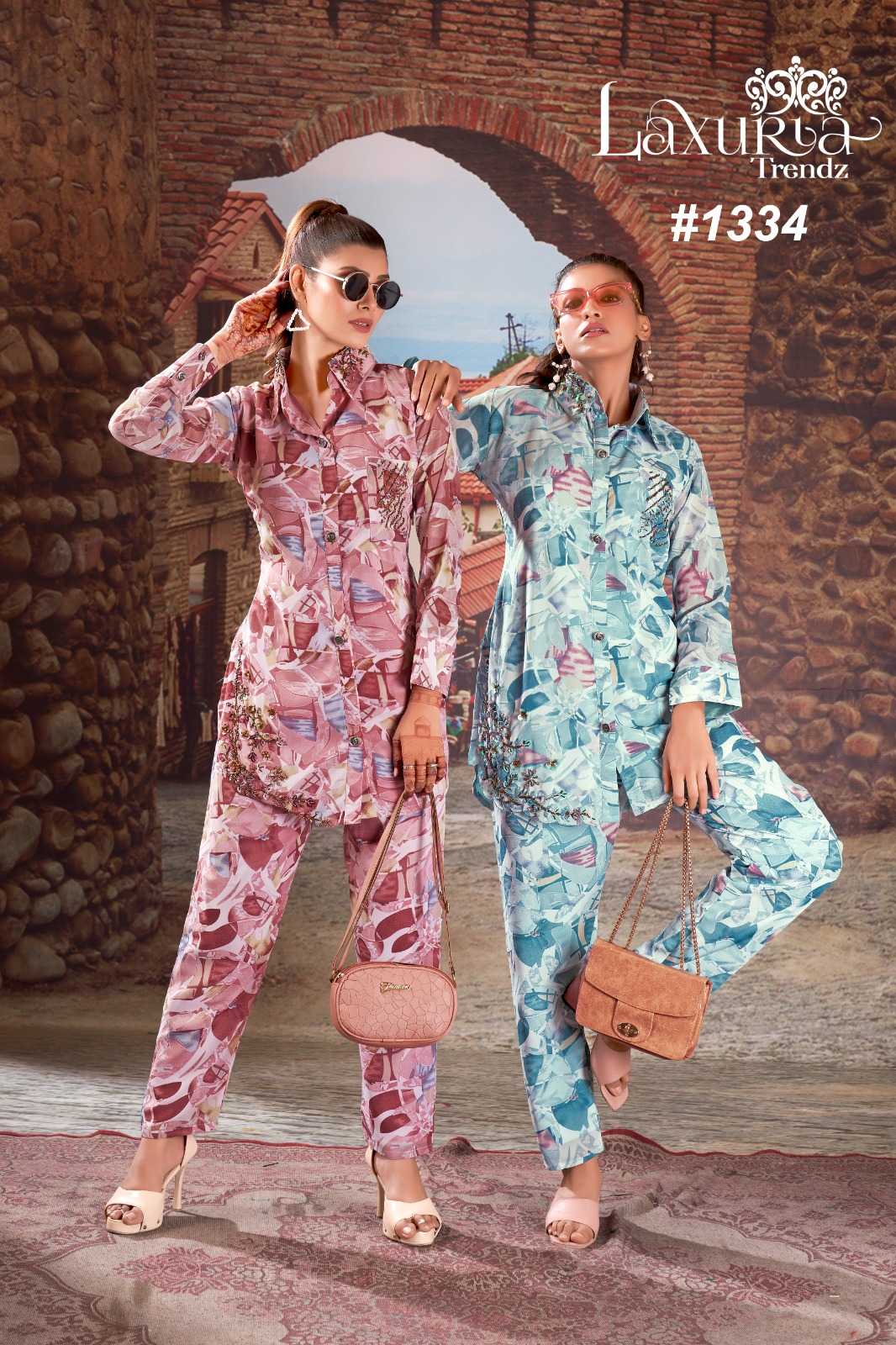 laxuria 1334 pakistani readymade printed stylish cord set 