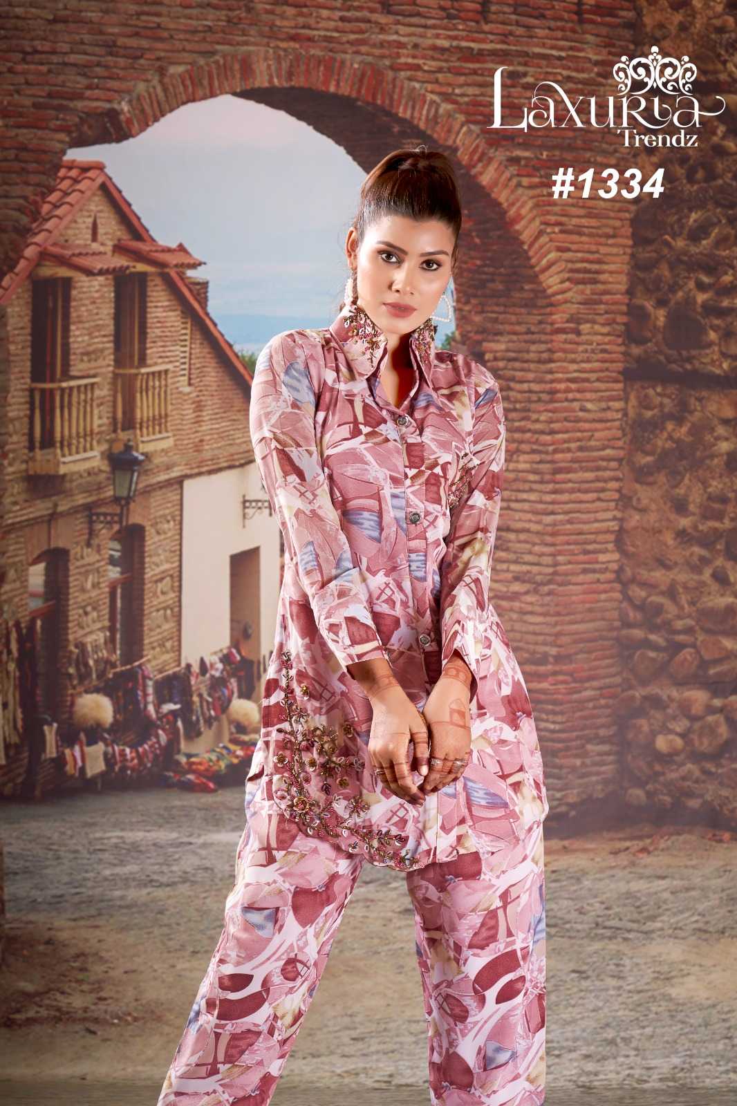 laxuria 1334 pakistani readymade printed stylish cord set 