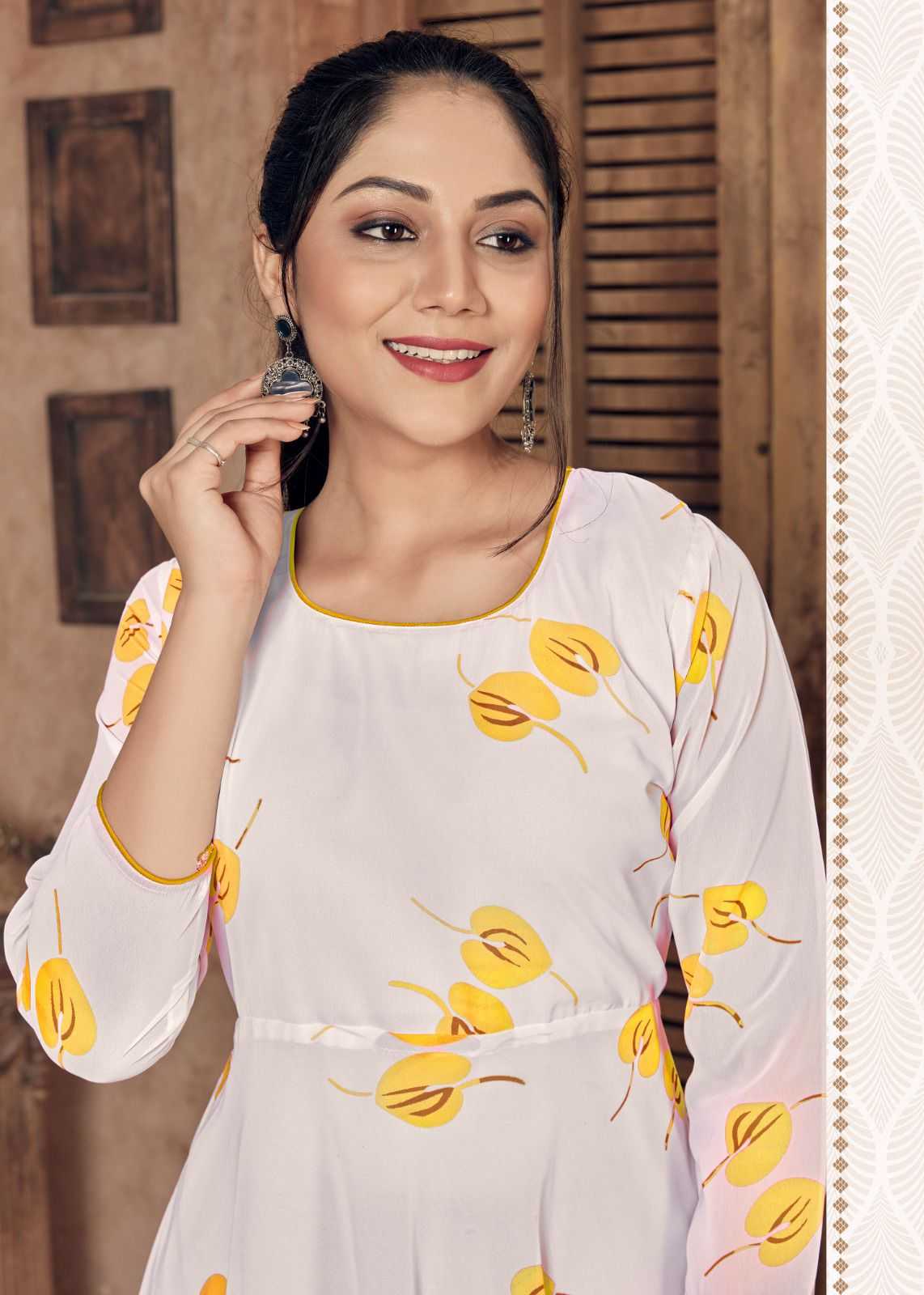 Pr dhruvi georgette beautiful stitched long kurti in plus sizes