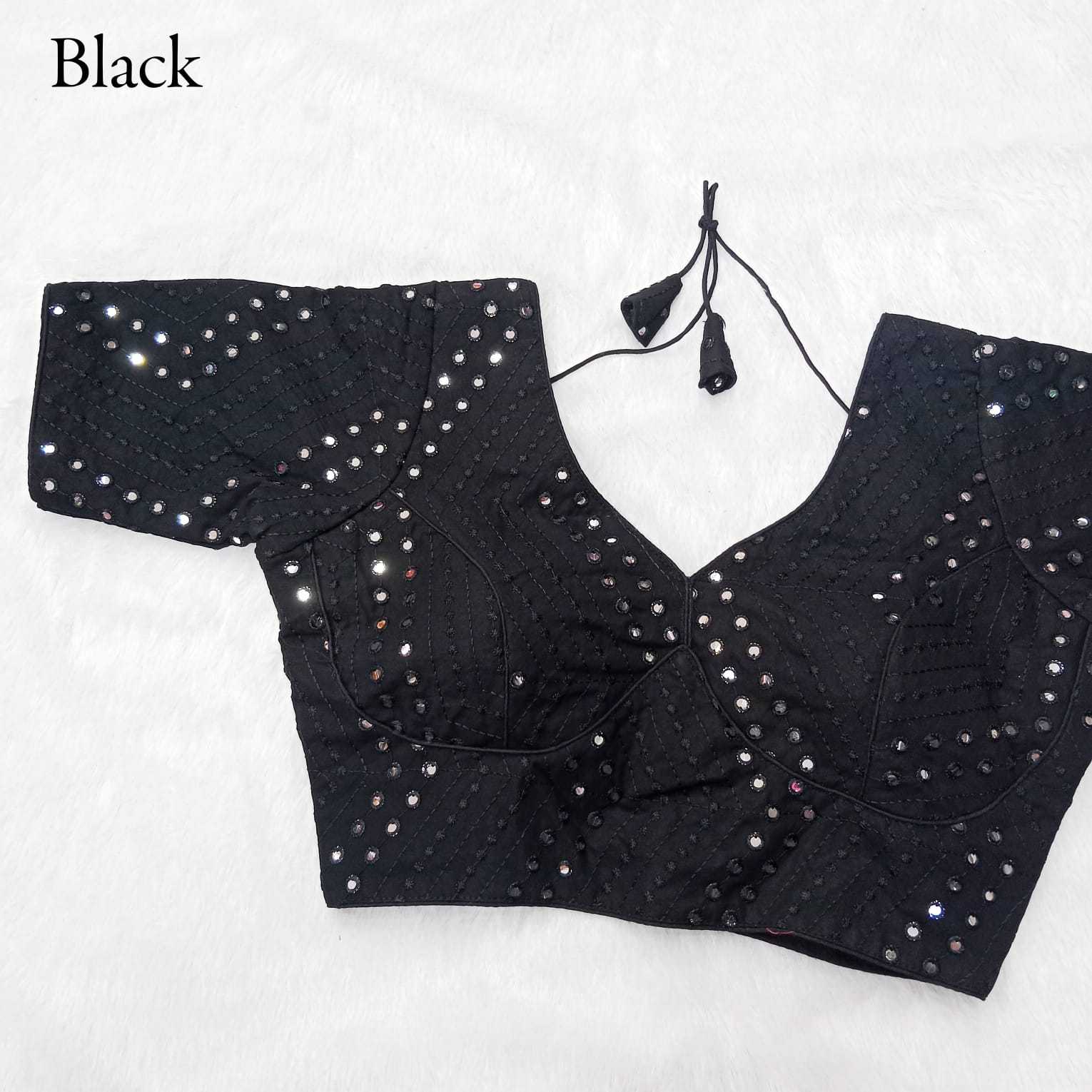 pr georgette mirror work readymade fancy blouse catalog