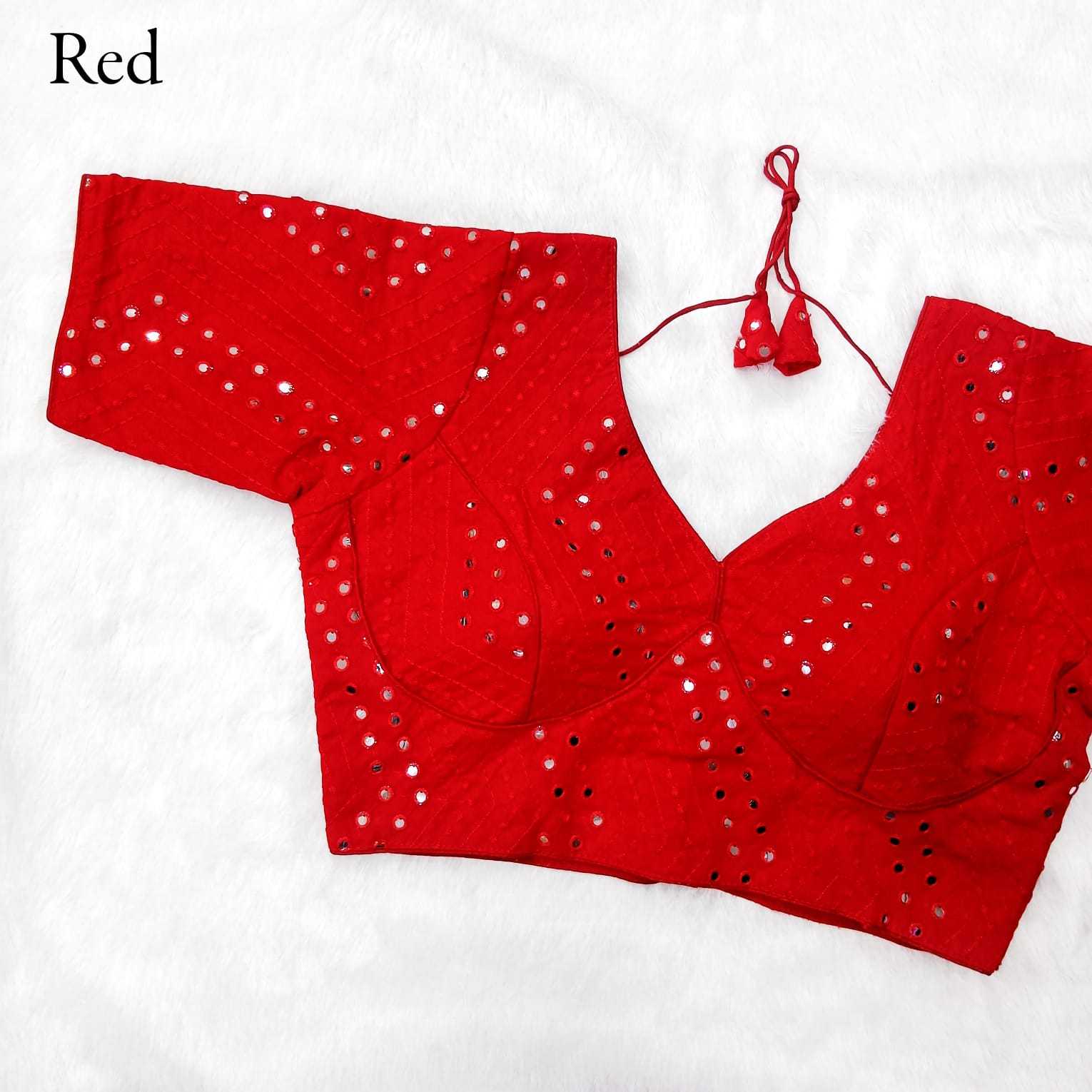 pr georgette mirror work readymade fancy blouse catalog