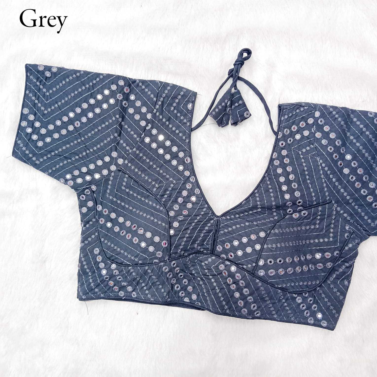 pr georgette mirror work readymade fancy blouse catalog