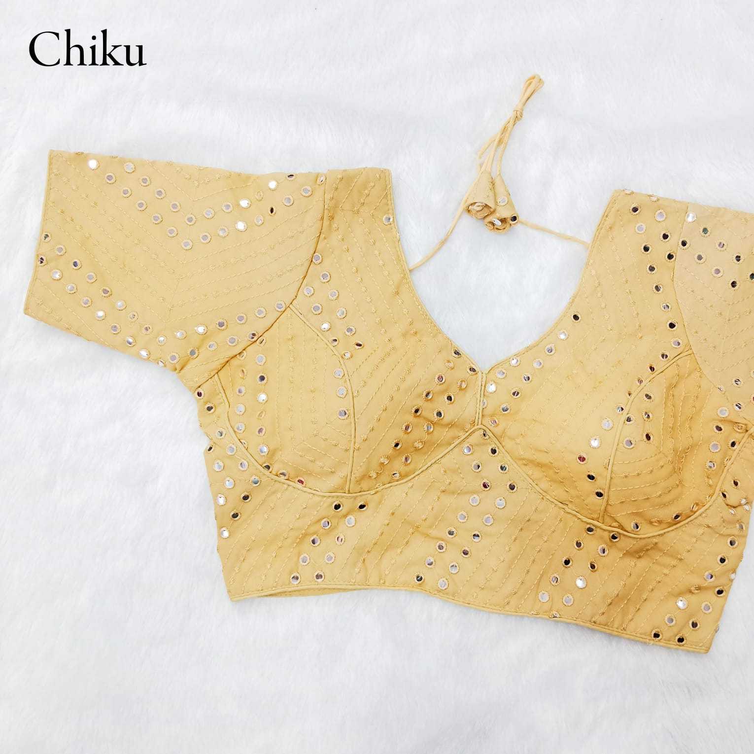 pr georgette mirror work readymade fancy blouse catalog