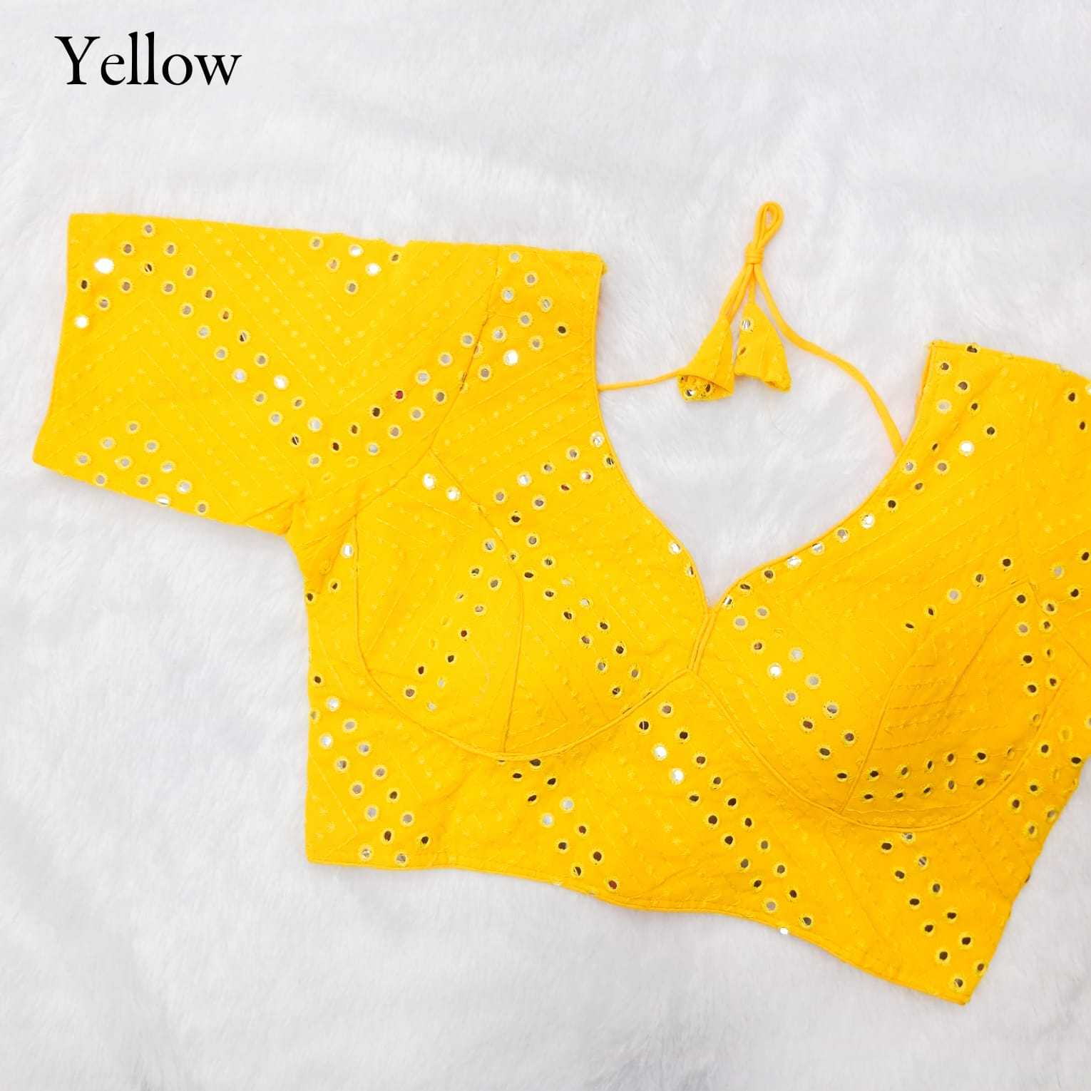 pr georgette mirror work readymade fancy blouse catalog