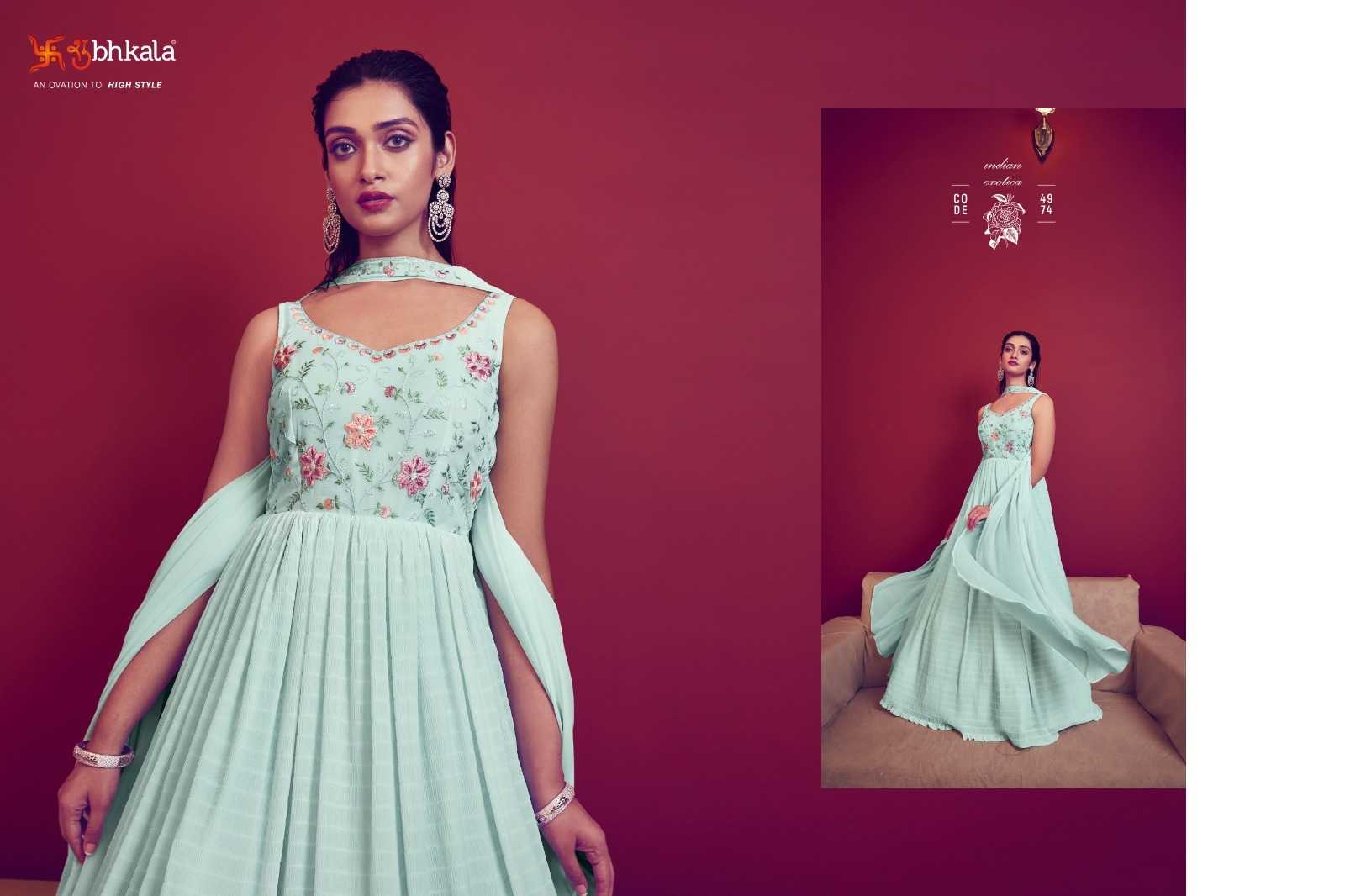 subhkala khushboo flory vol 41 western wear readymade designer gown catalog