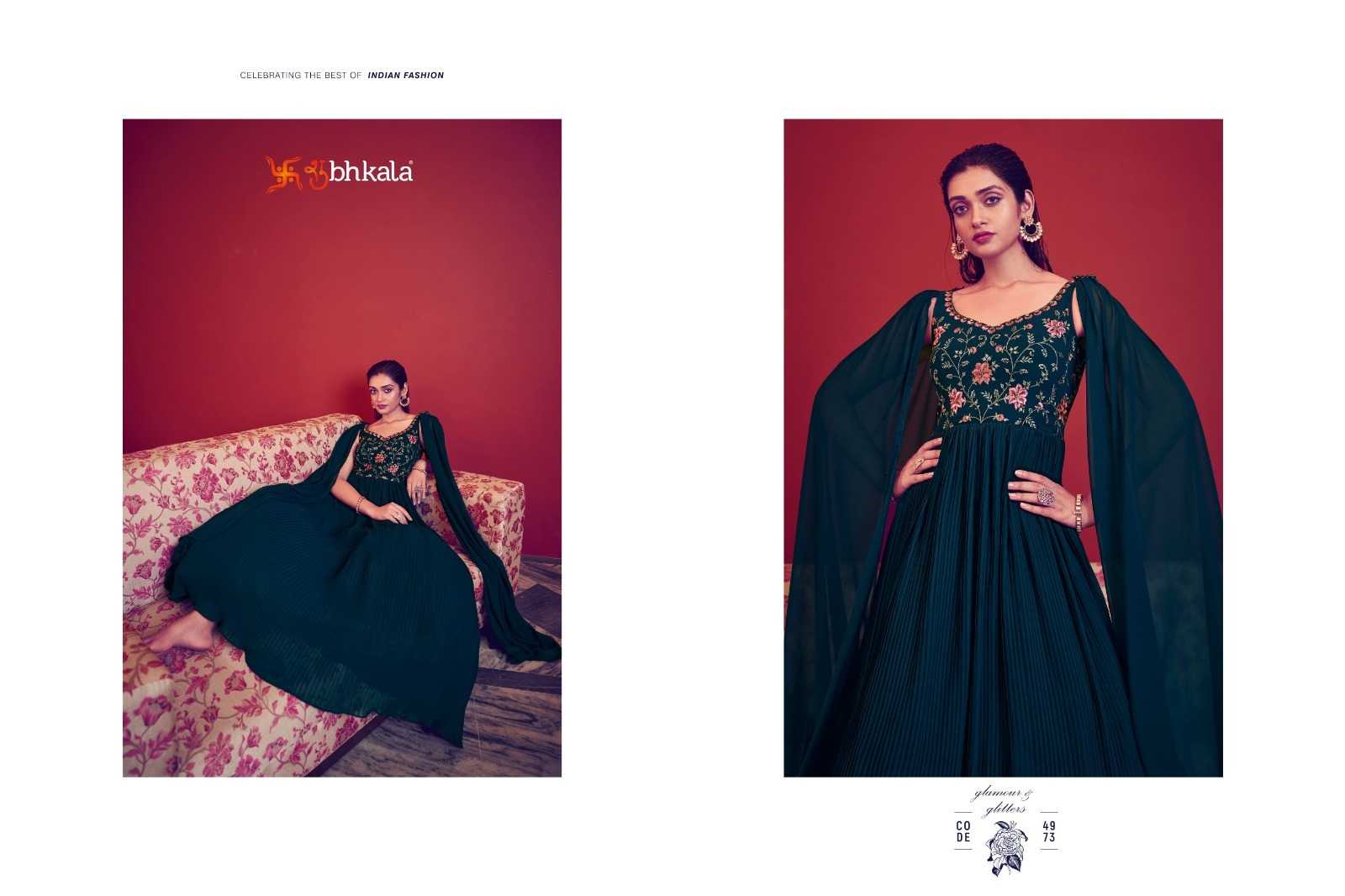 subhkala khushboo flory vol 41 western wear readymade designer gown catalog