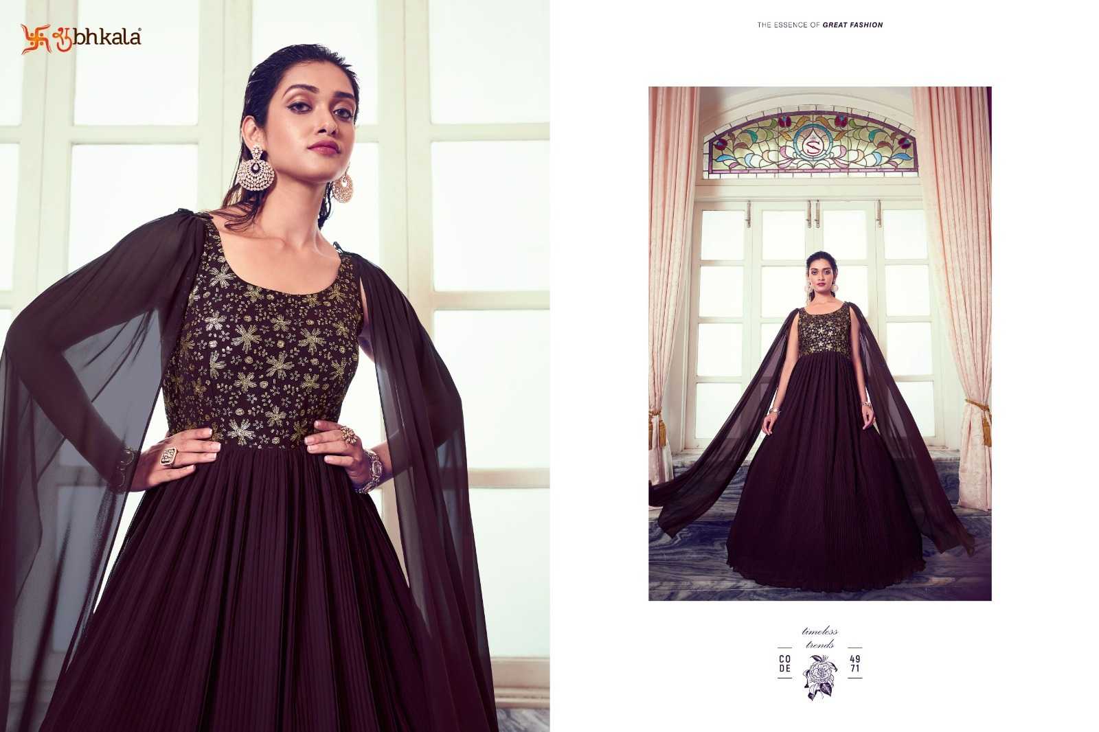 subhkala khushboo flory vol 41 western wear readymade designer gown catalog