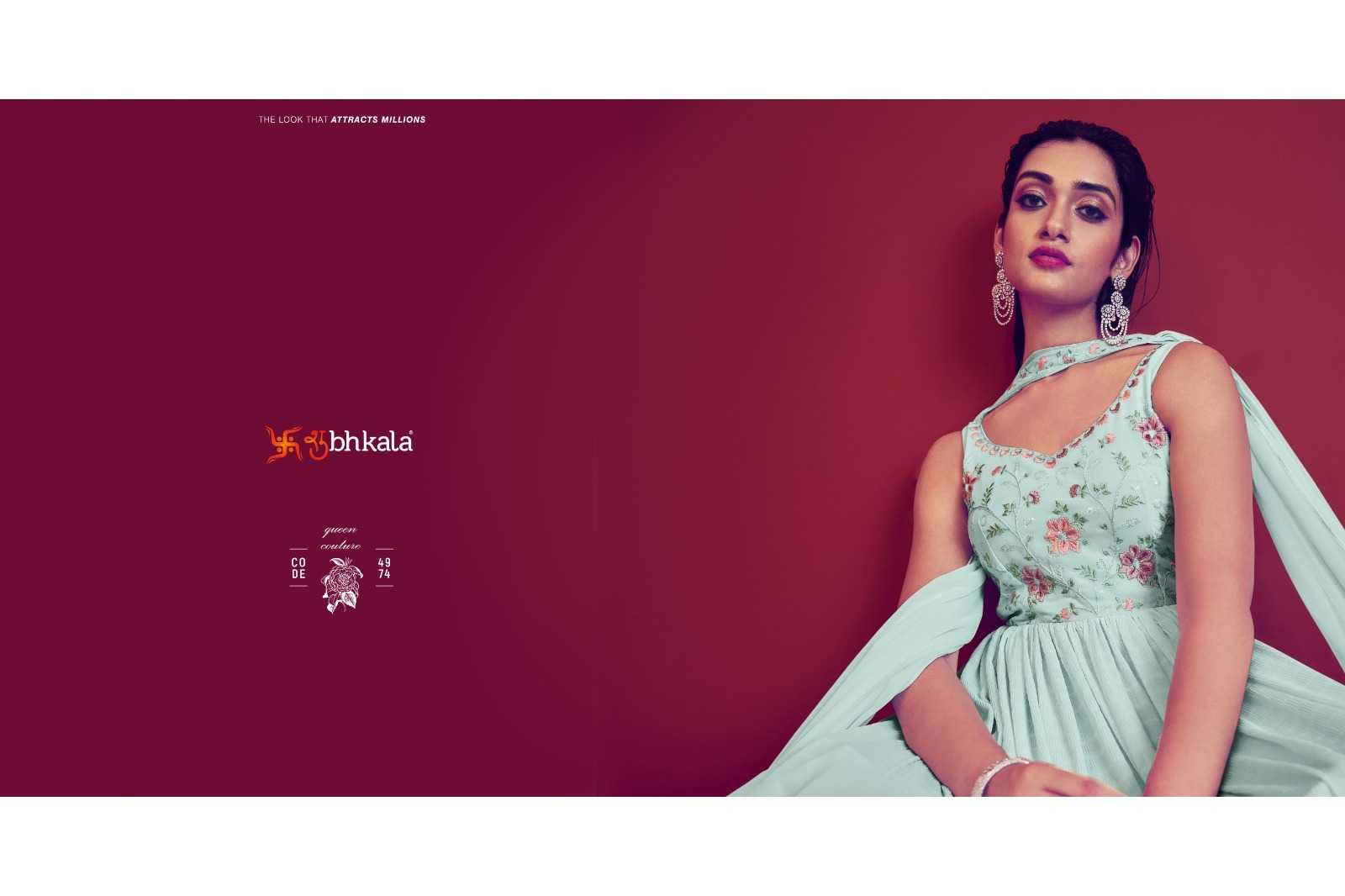 subhkala khushboo flory vol 41 western wear readymade designer gown catalog