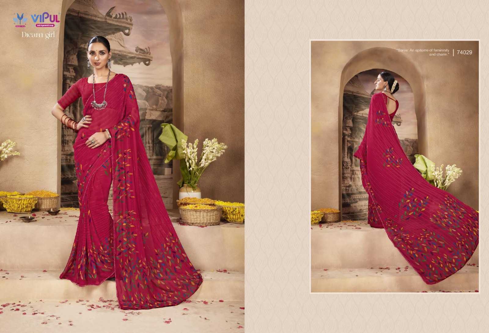 vipul fashion dream girl 74025-74036 adorable fancy chiffon sarees catalog