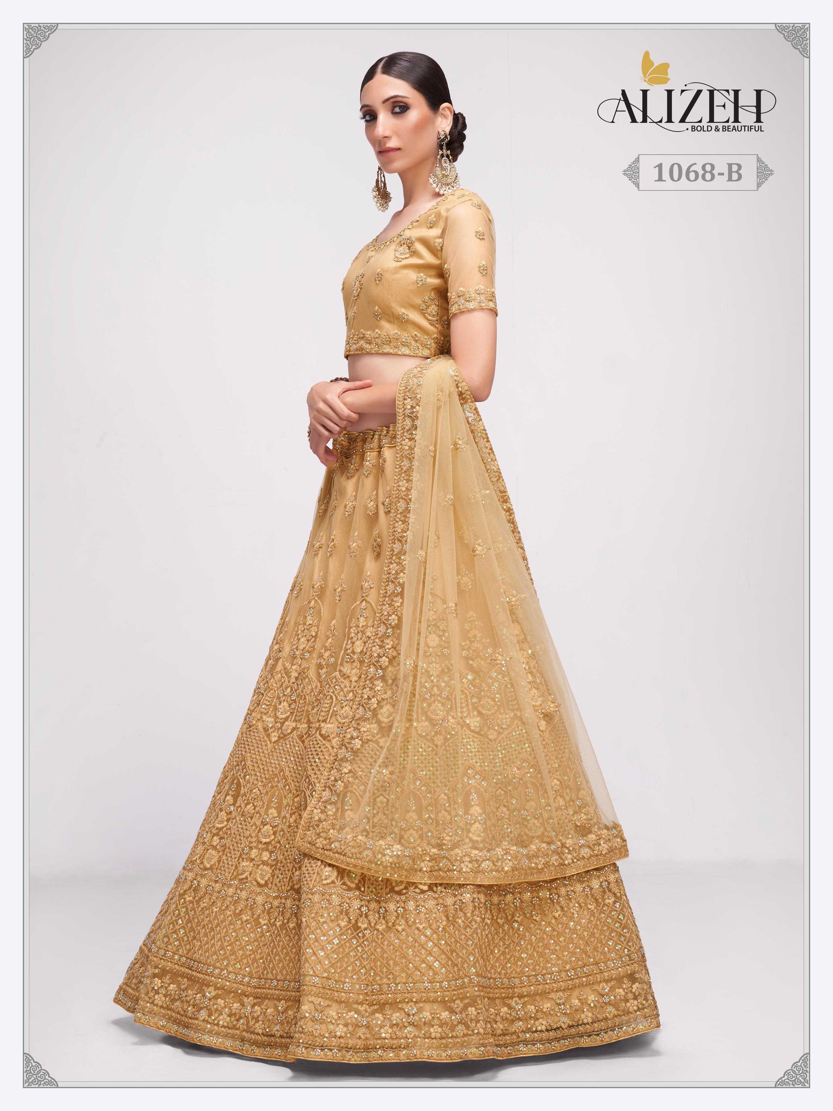 alizeh bridal heritage 1068 b designer bridal wear unstitch lehenga choli single design