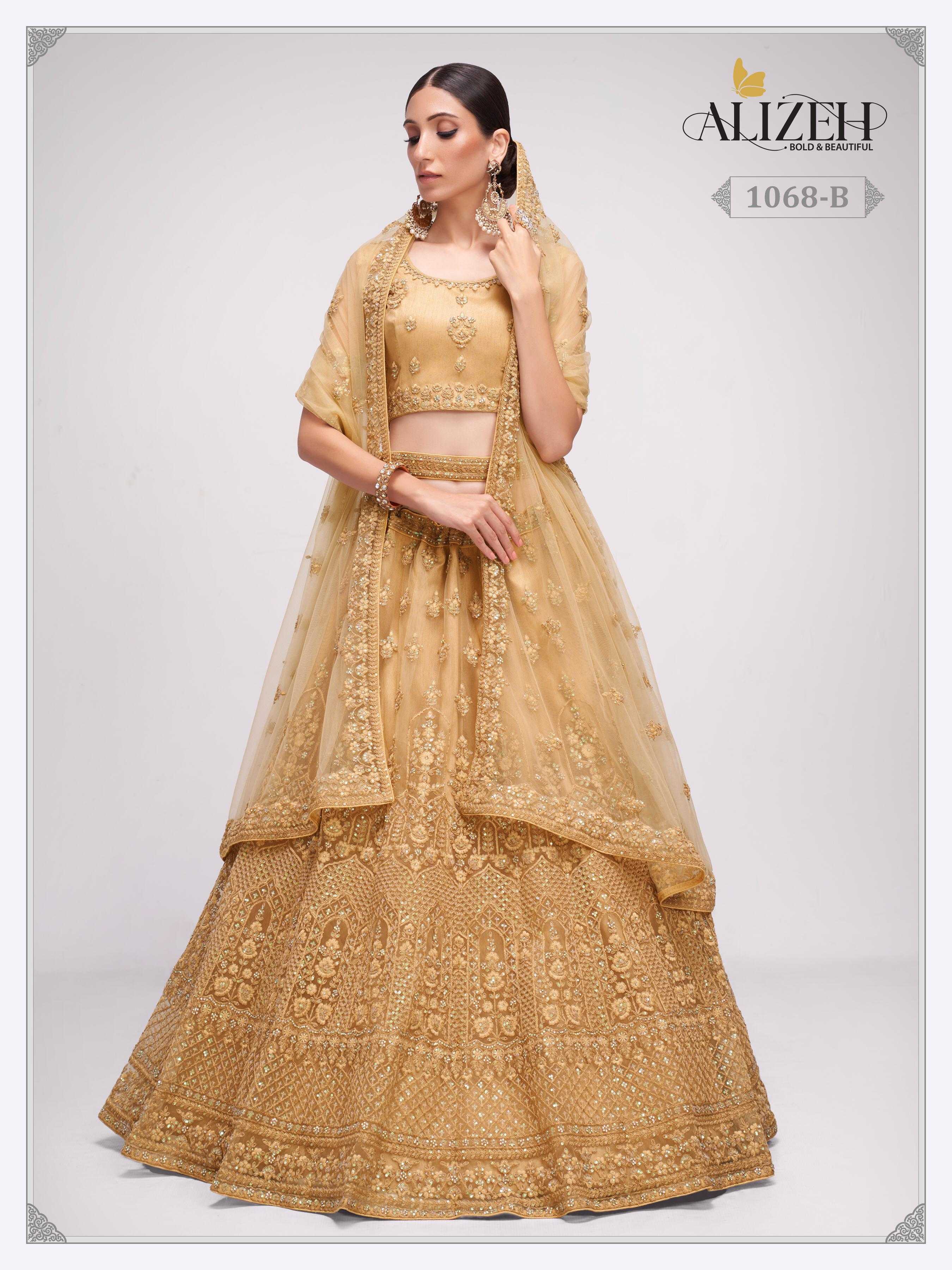 alizeh bridal heritage 1068 b designer bridal wear unstitch lehenga choli single design