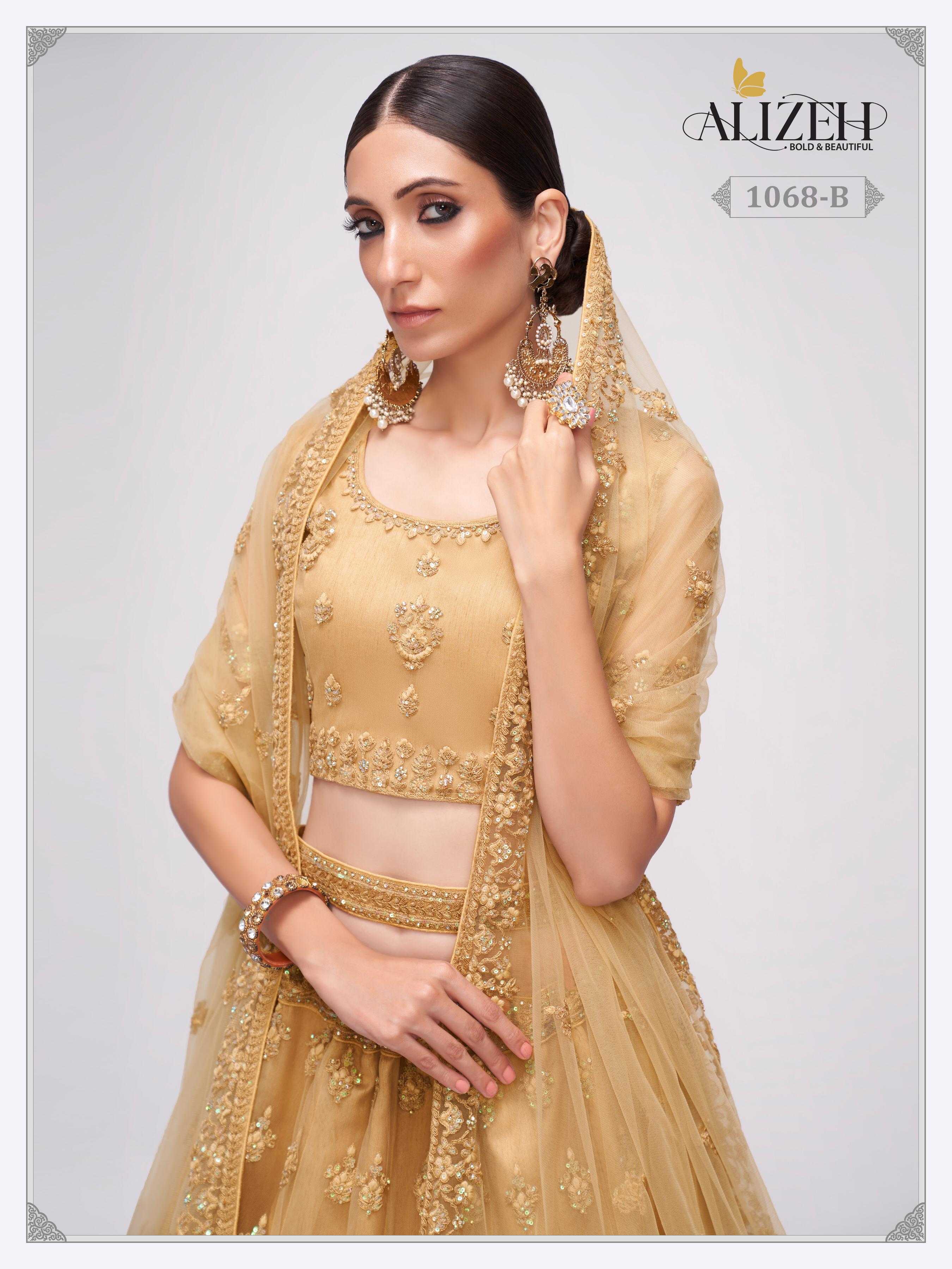 alizeh bridal heritage 1068 b designer bridal wear unstitch lehenga choli single design