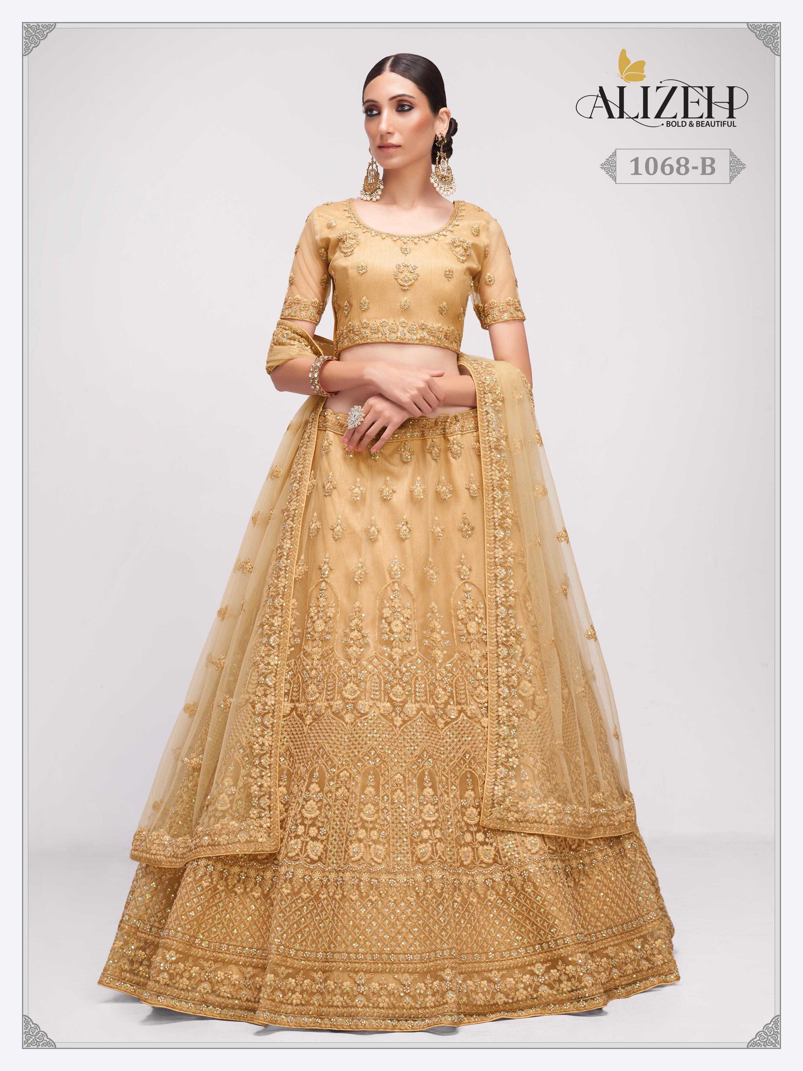 alizeh bridal heritage 1068 b designer bridal wear unstitch lehenga choli single design