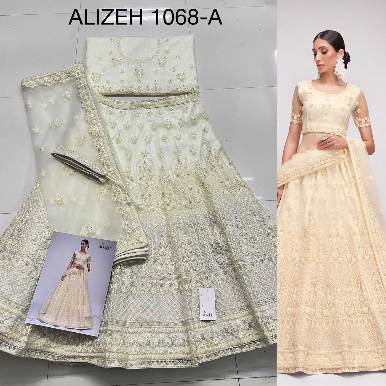 alizeh bridal heritage 1068 a designer bridal wear unstitch lehenga choli single design